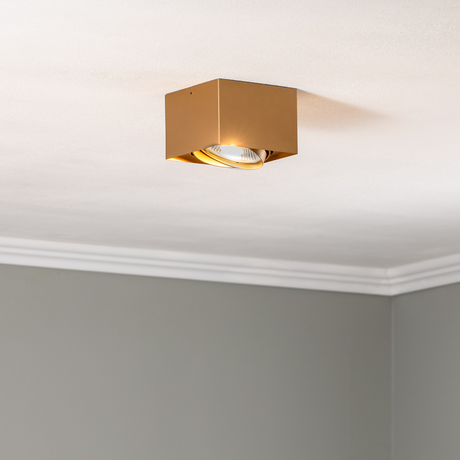 Spot pour plafond Riesta, doré, à 1 lampe