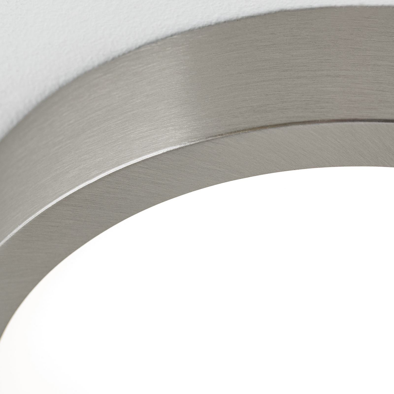 LED ceiling lamp Disc, satin nickel finish, Ø 14 cm, CCT
