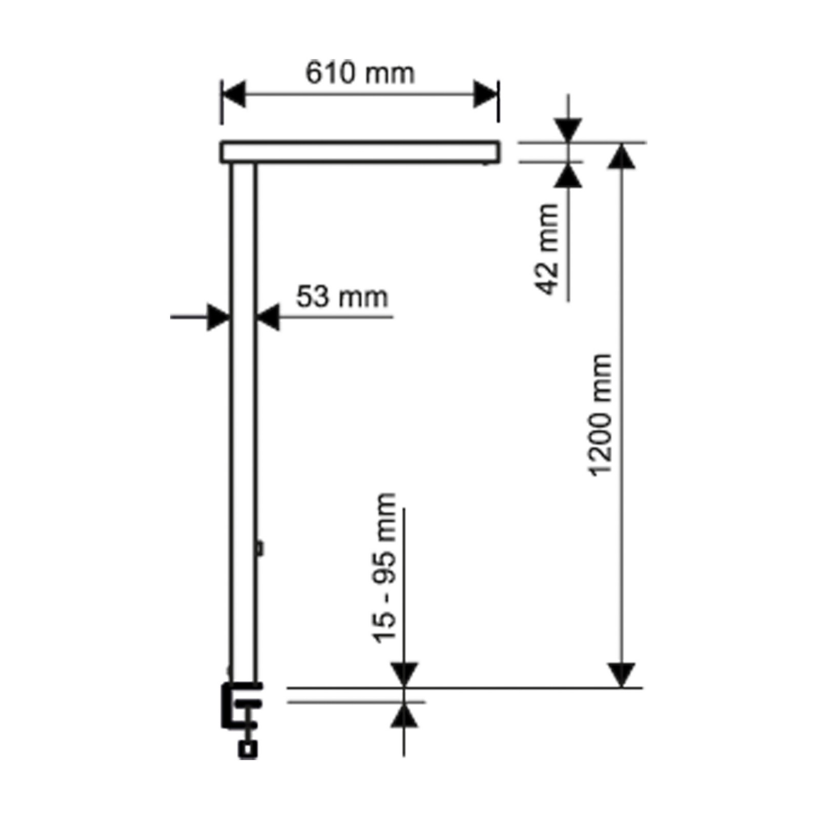 Lampă de masă cu senzor LED MAULjuvis alb 120 cm dimabil bază cu clemă - Studiu / Birou - modern - Aluminiu