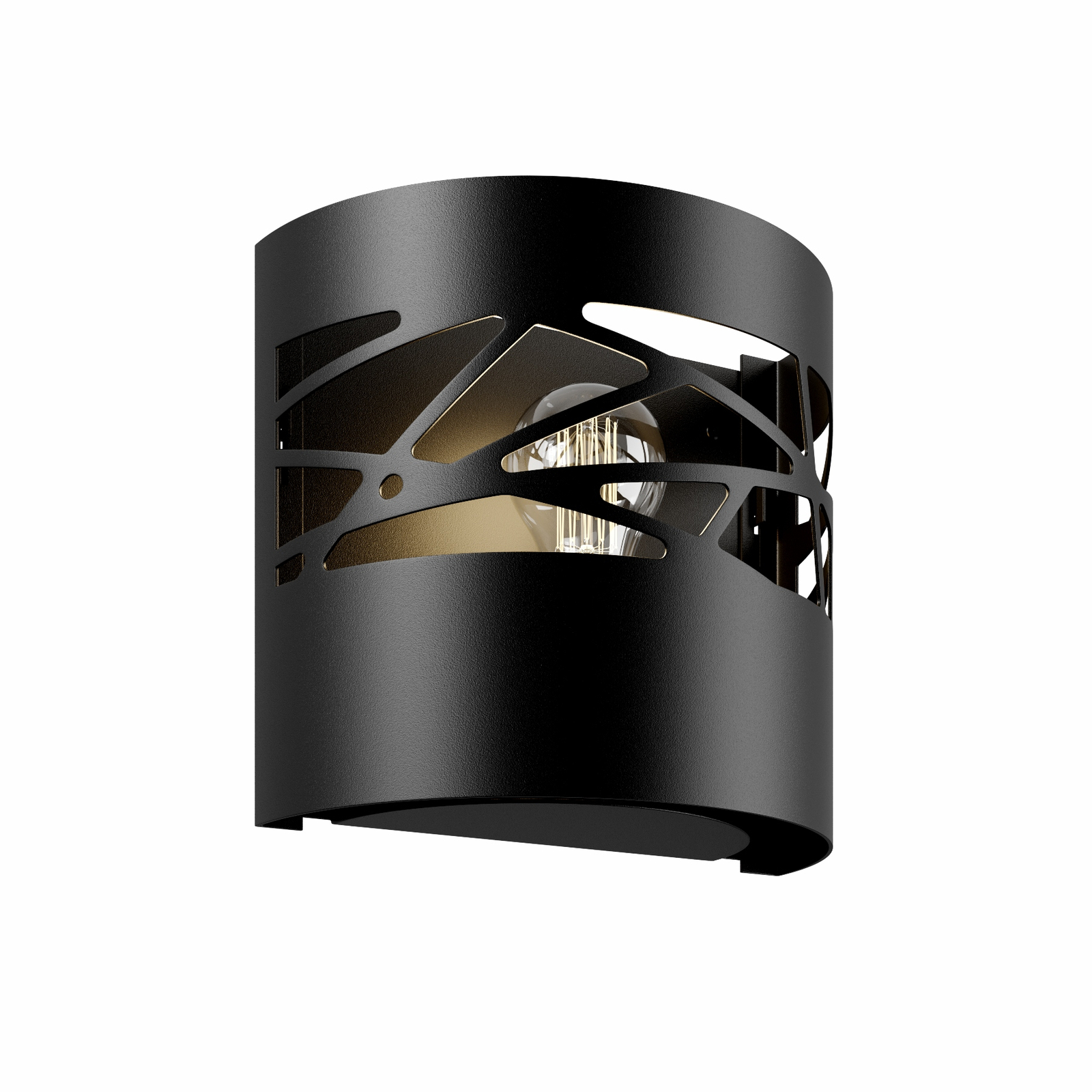Lampa ścienna Modul Frez z kloszem z wzorem czarna