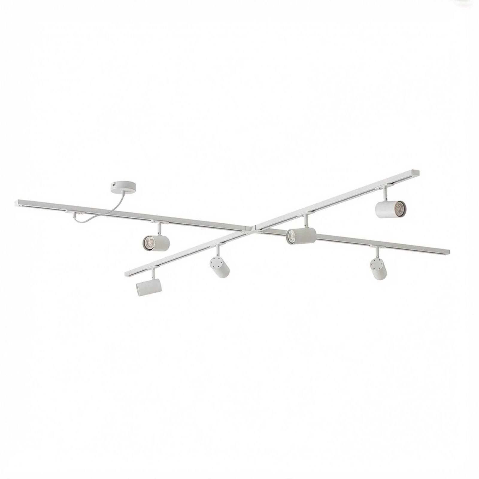 Lindby railsystem Linaro, GU10, 6-lamps, wit, X-vorm