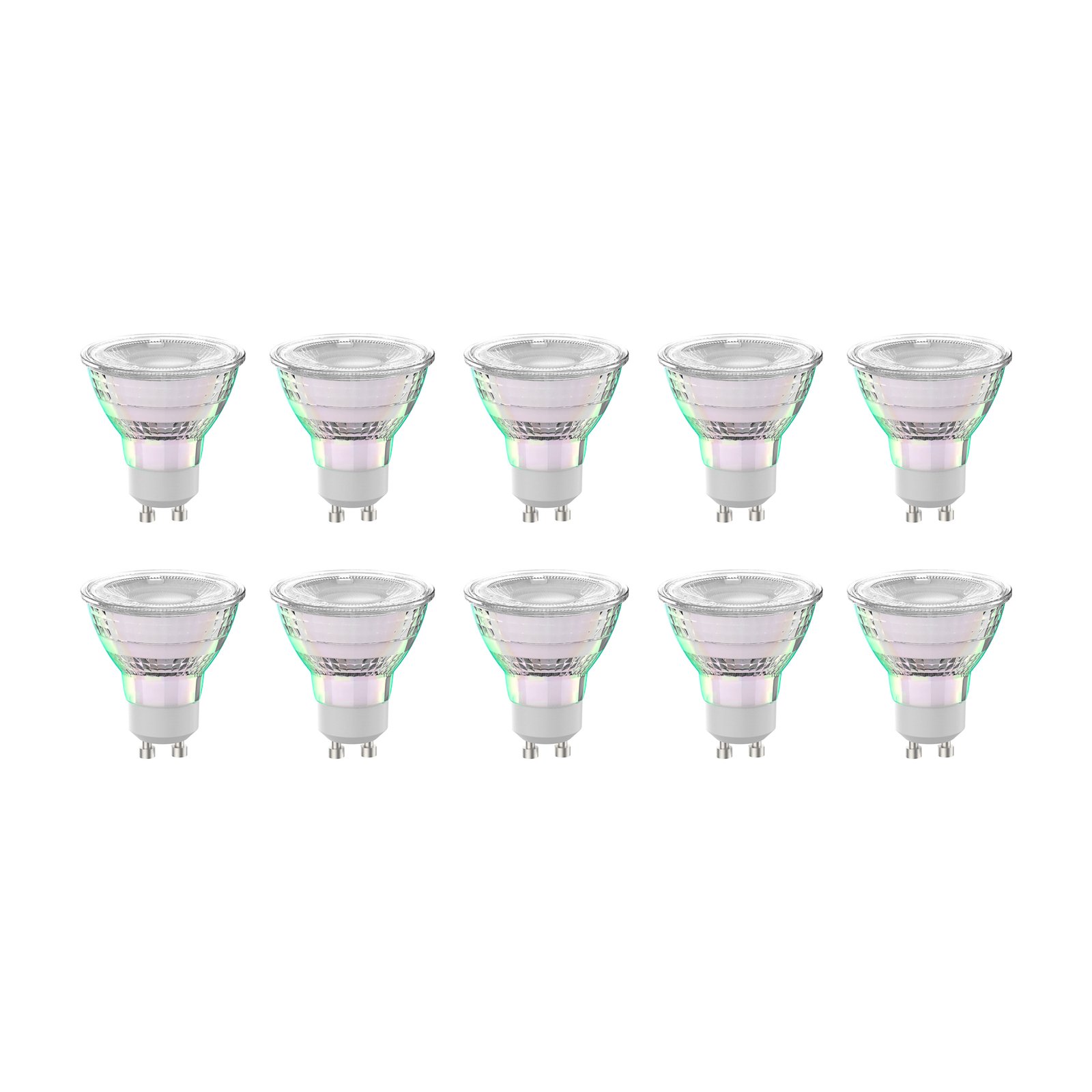 Conjunto de 10 lâmpadas LED Arcchio GU10 4.7W 2700K 850lm vidro