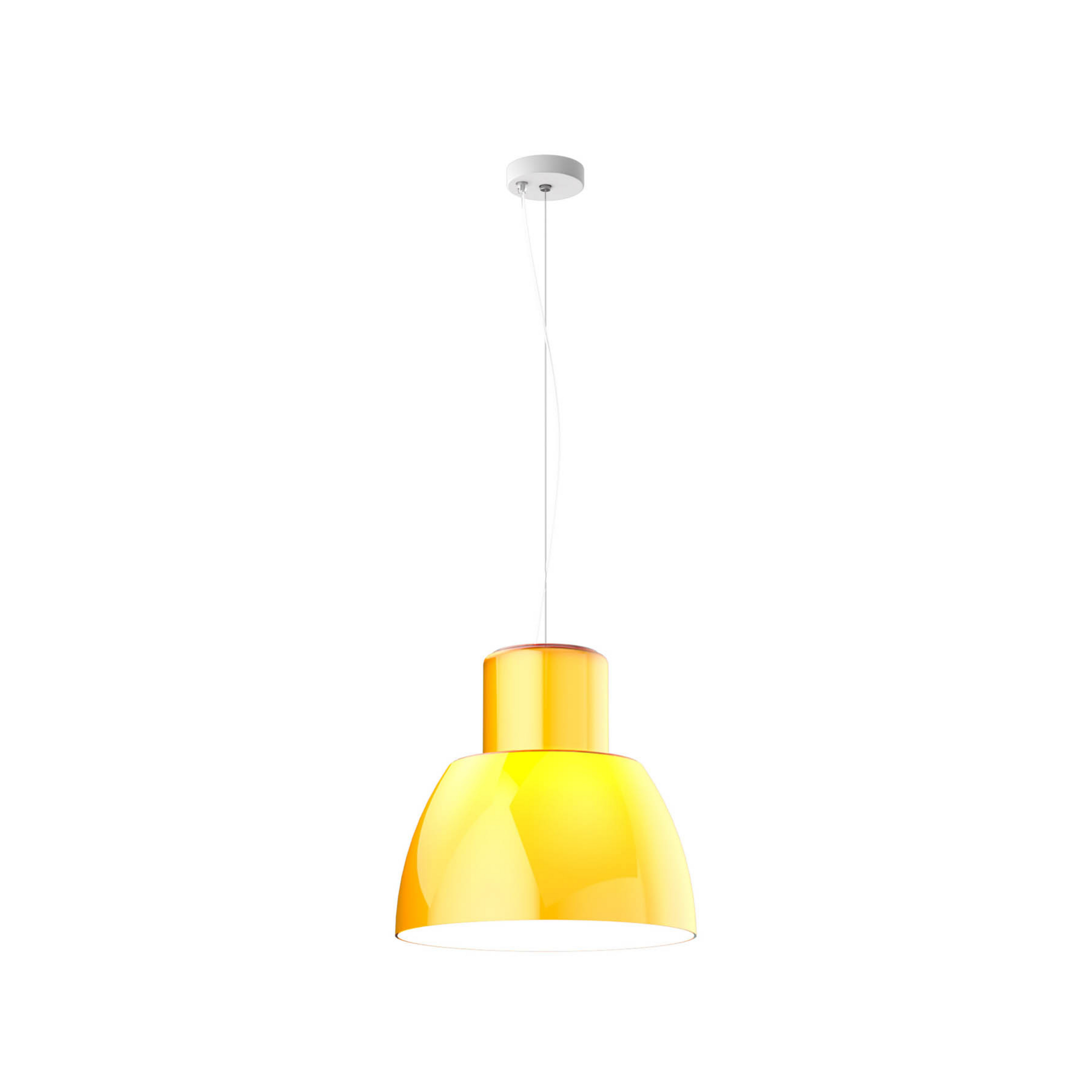 Lorosae Hängeleuchte, gelb, Ø 40 cm, Glas, E27 - Nemo