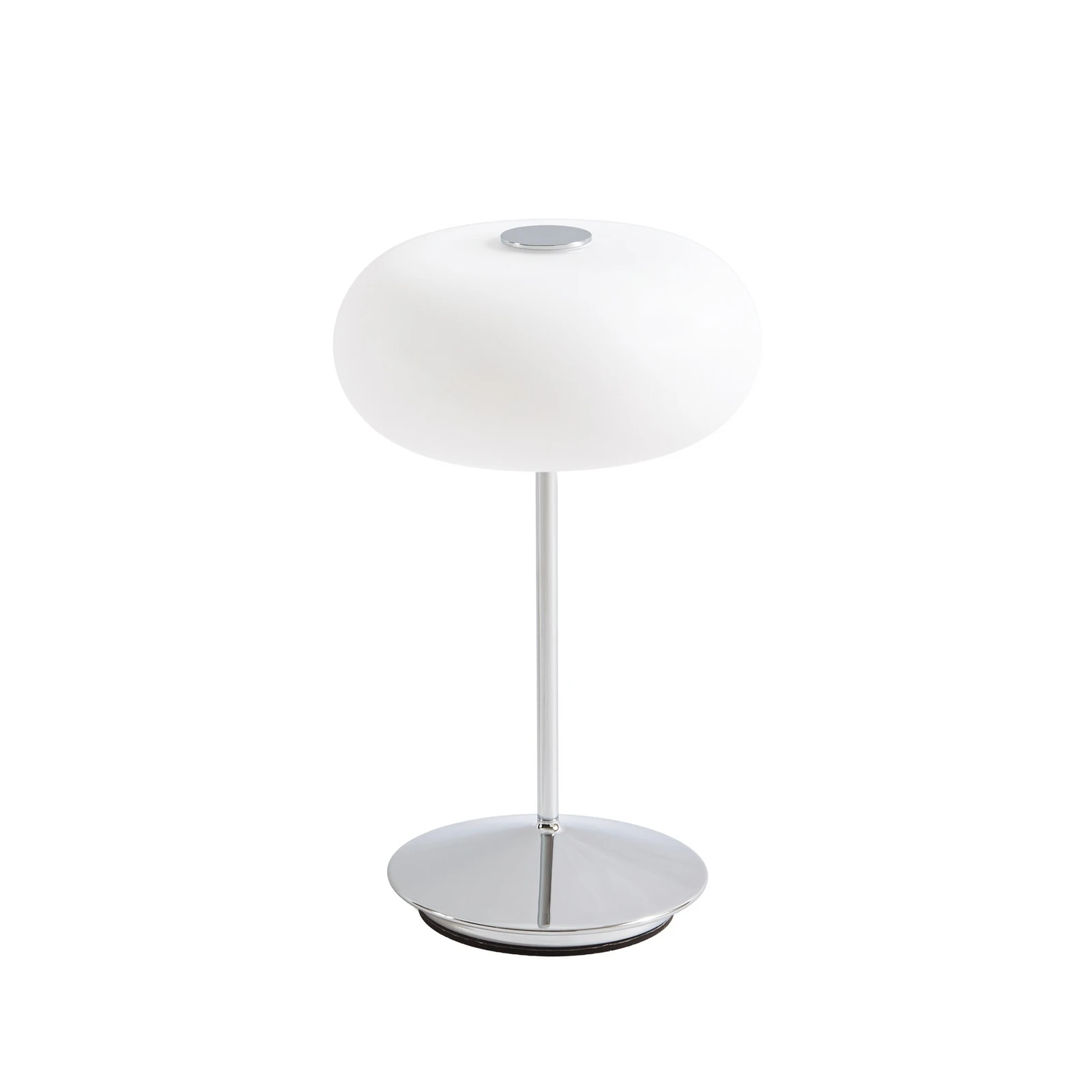 Φακός LED με μπαταρία Lucande Anoria, χρώμιο/λευκό, γυαλί IP44 USB