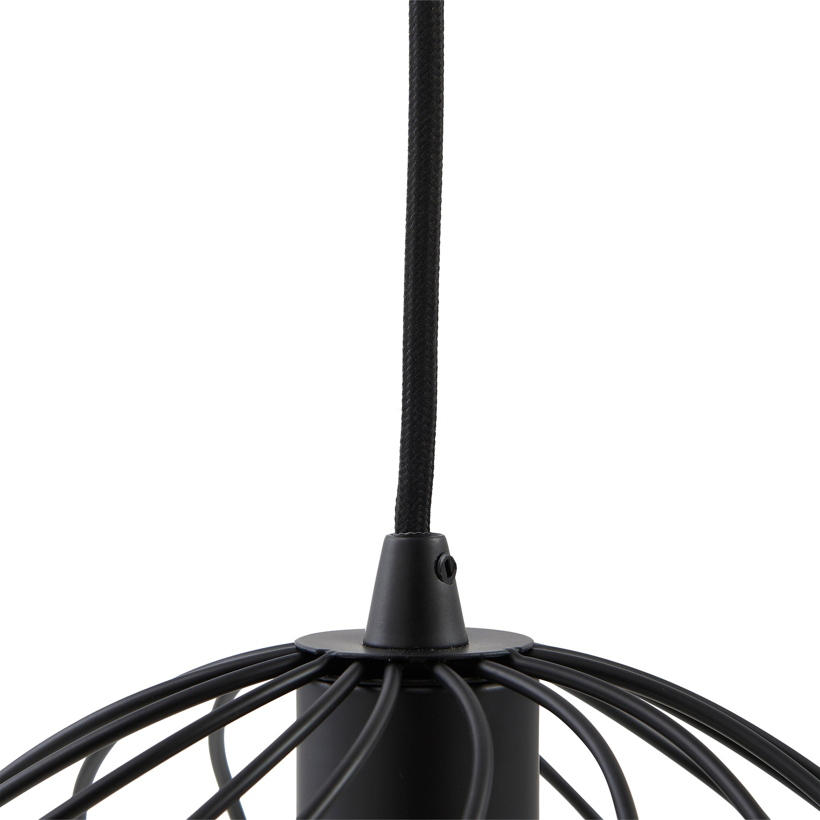 Lampă suspendată Lindby Danika, rotundă, Ø 50 cm, negru, metal