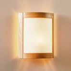 Zanna wall light, wood, 34 cm high, light oak