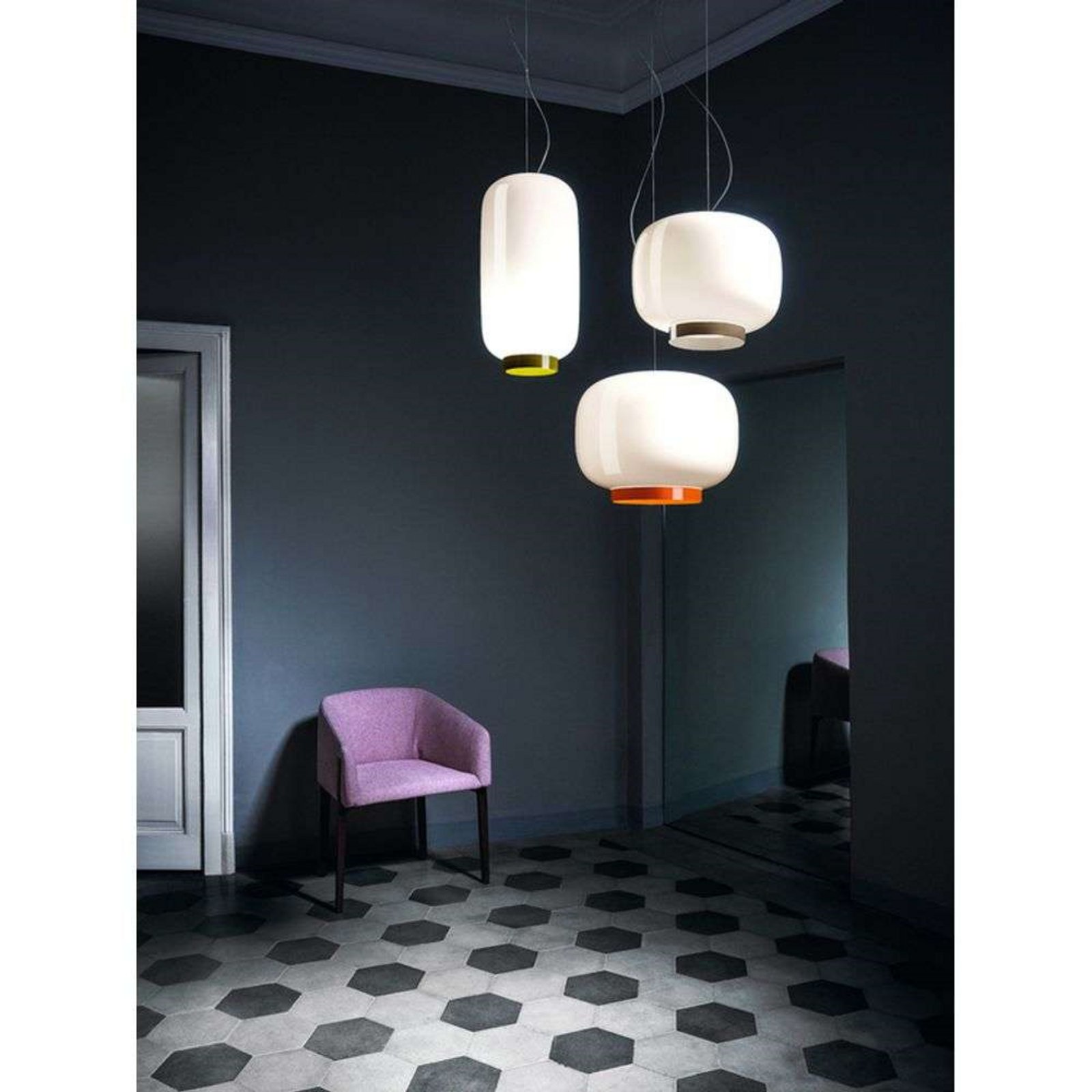 Chouchin 3 Reverse LED Lustră Pendul Dimmable White/Grey - Foscarini