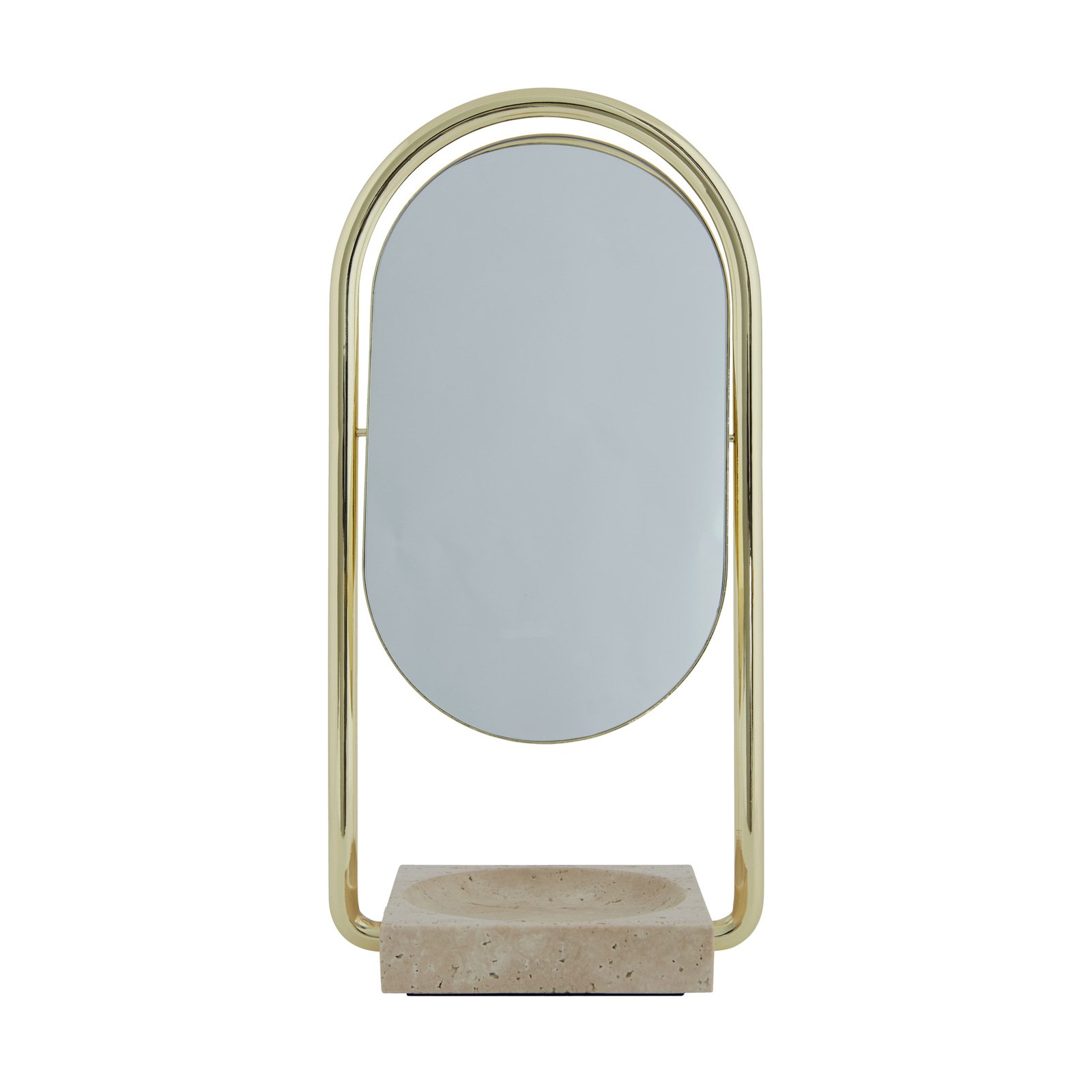 Angui Tisch Spiegel Gold/Travertine - AYTM