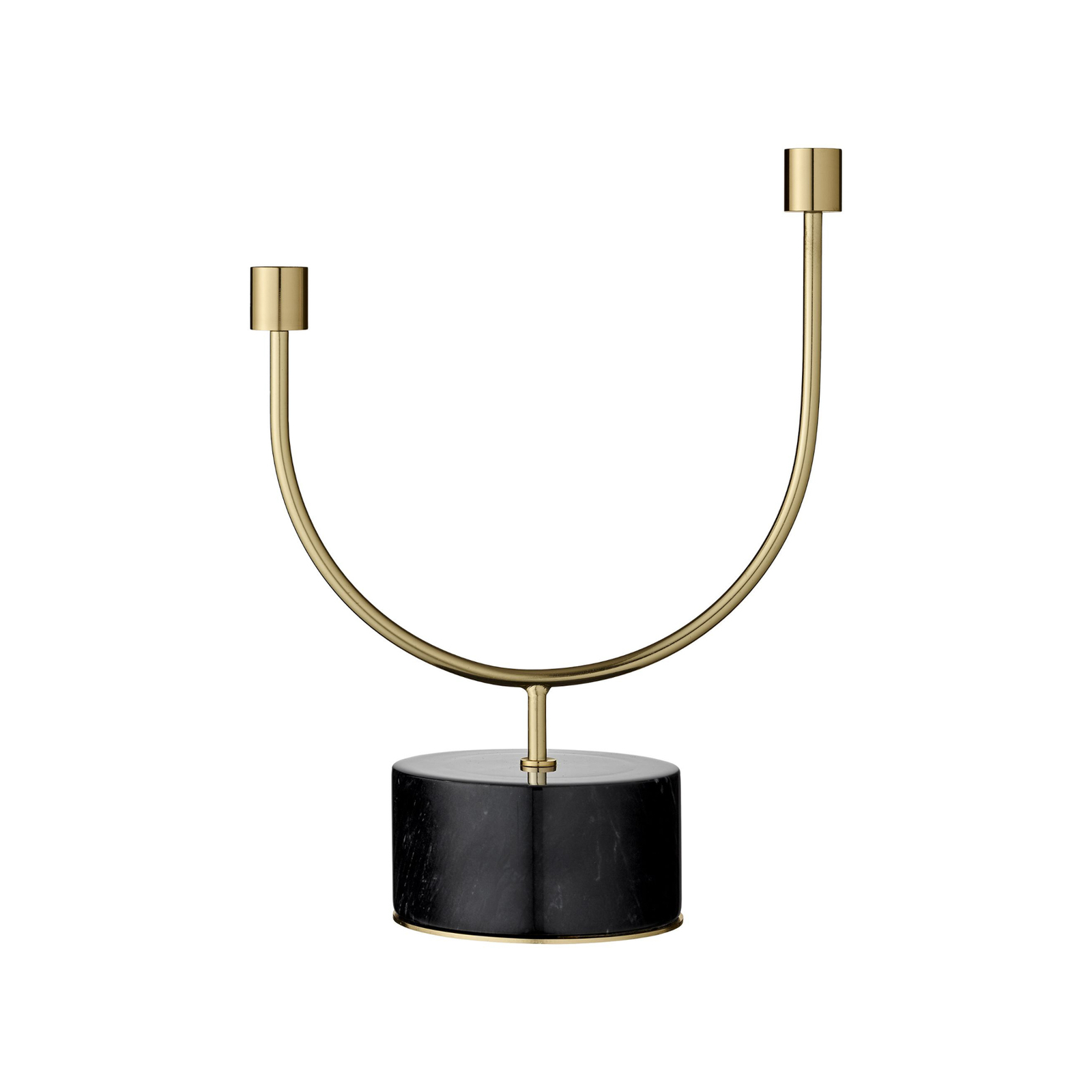 AYTM Grasil candle holder, gold/black, width 25 cm, marble