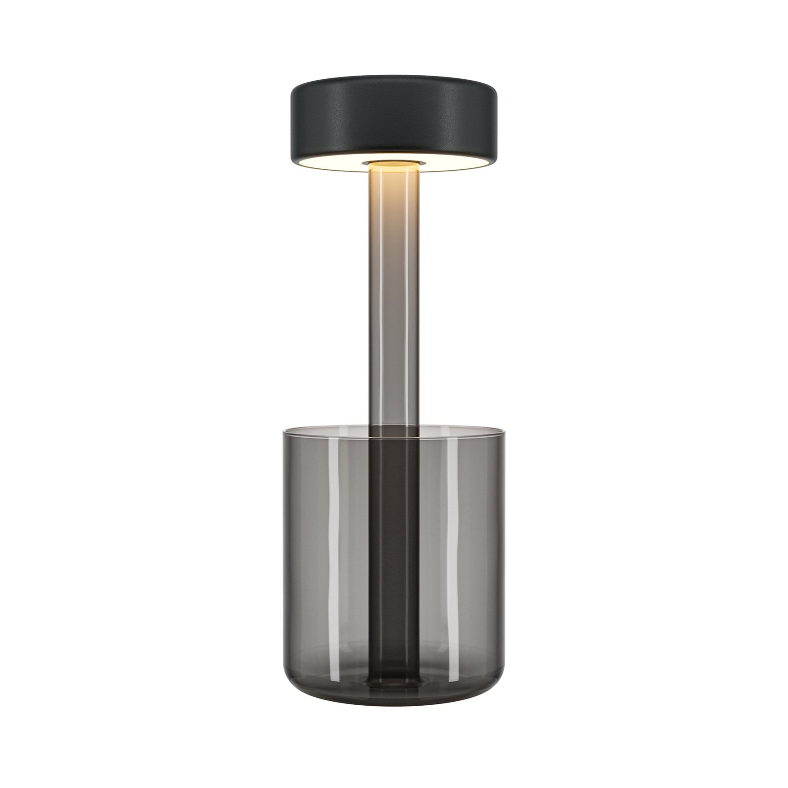 Maytoni lampe de table LED rechargeable AI Collaboration, verre, gris