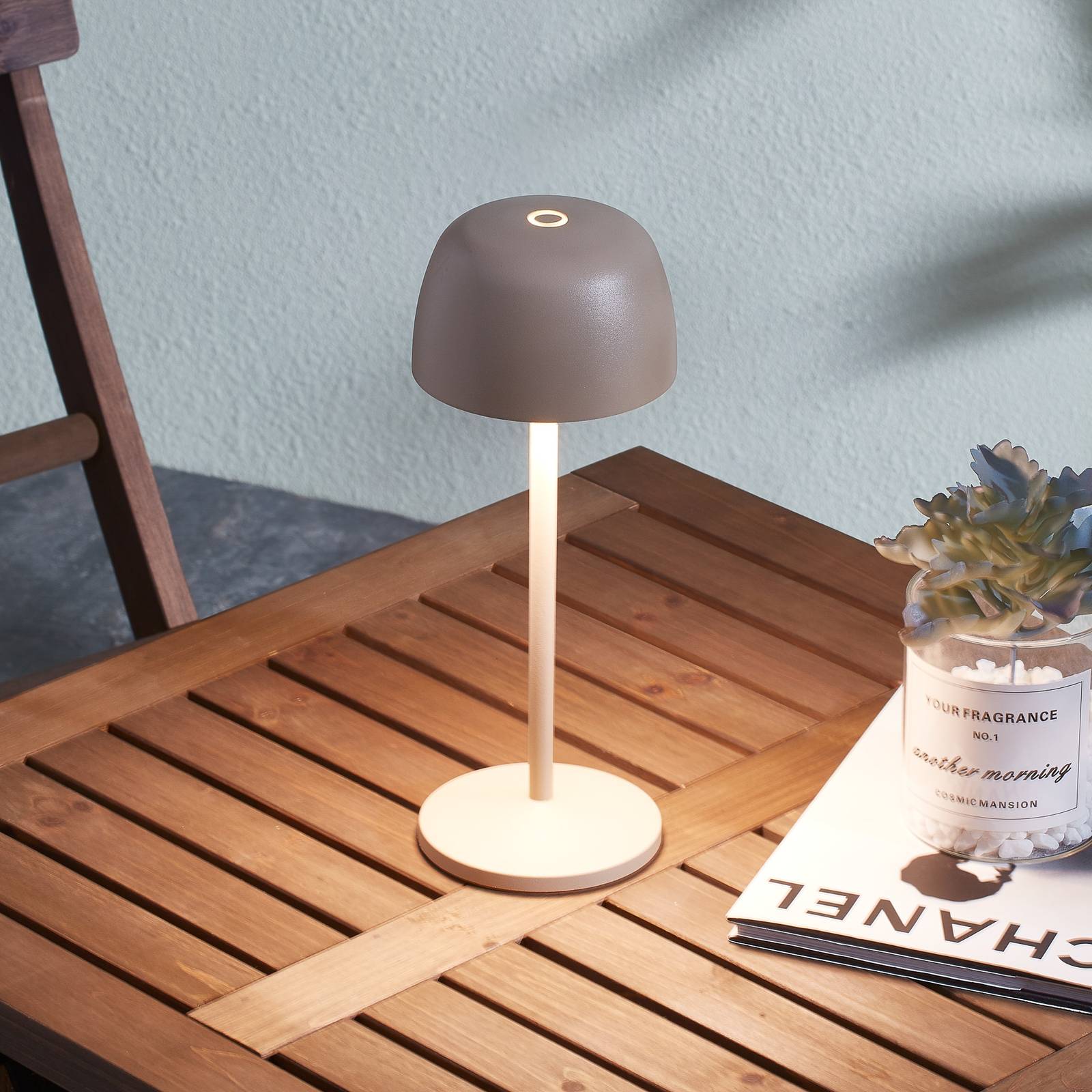 Lindby lampe de table LED rechargeable Arietty beige lot de 3 alu