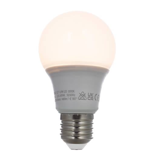 Ampoule LED E27 A60 4,9 W 3 000 K opale