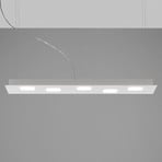 Elongated Quarter LED hanging lamp in white