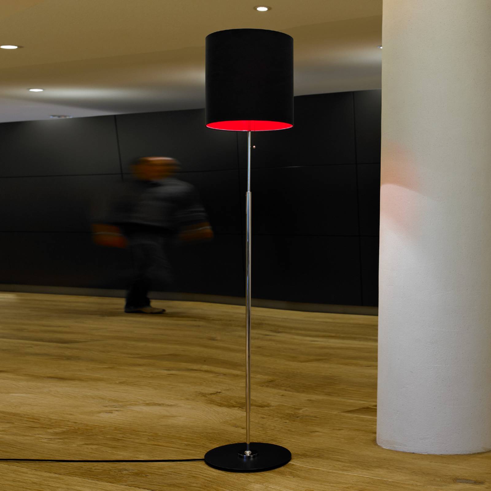 Tecnolumen Lampadaire Schnepel anthracite-rouge