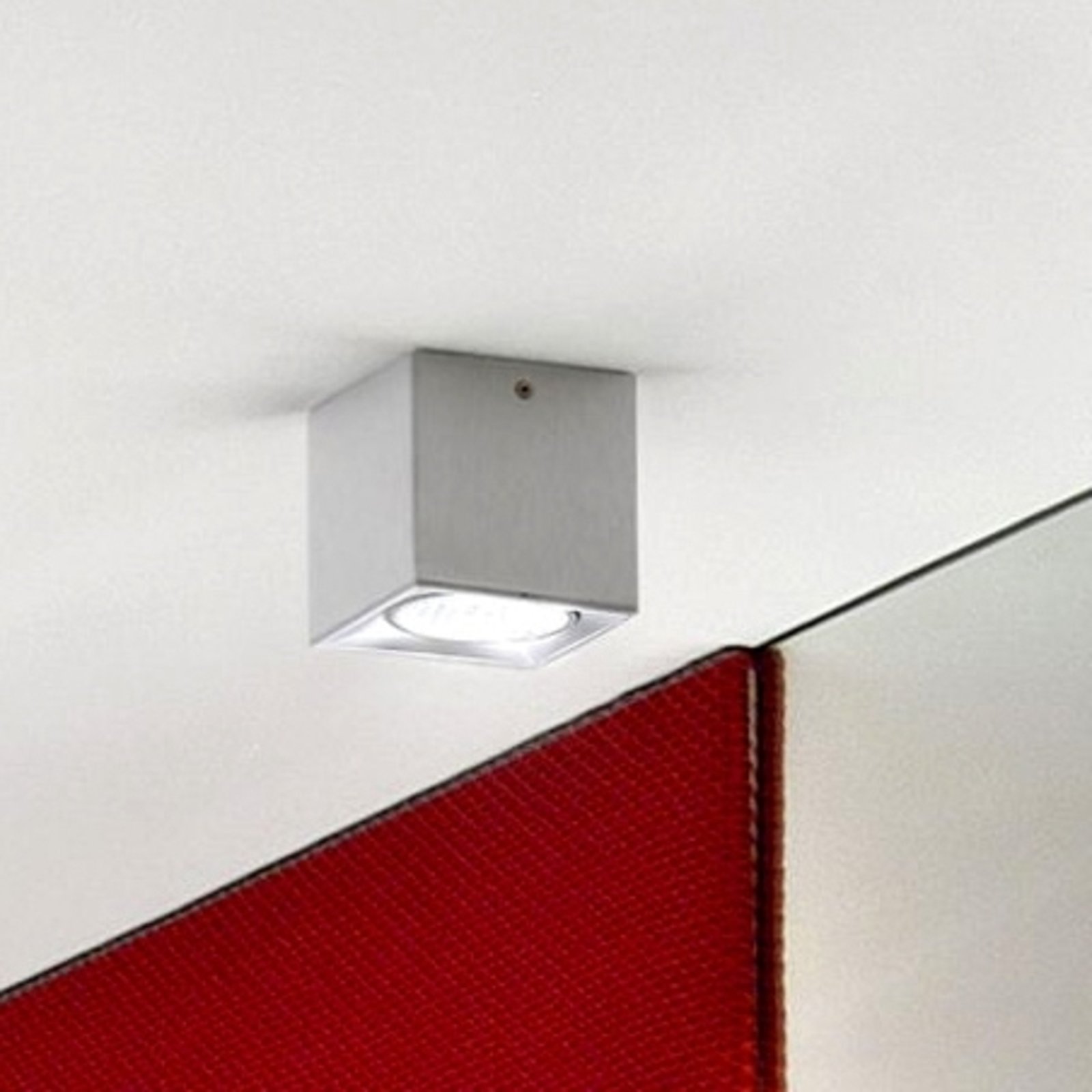 Milan Cubic ceiling light Dau Spot, aluminium, for Living / Dining Room, aluminium, GU10, 75 W, energy efficiency: A++, L: 8 cm, W: 8 cm, H: 8.7 cm