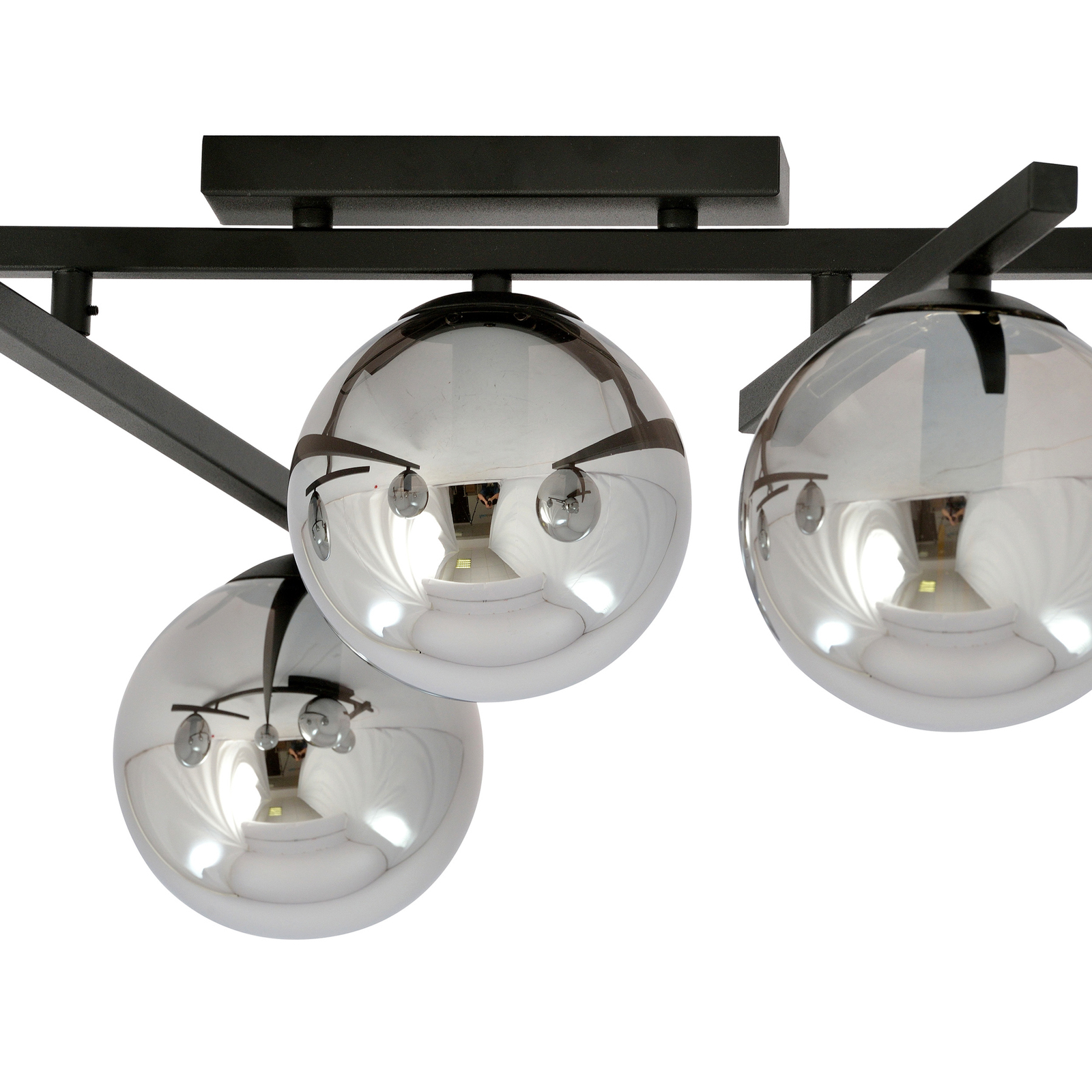 Smart ceiling lamp, black/graphite, 5-bulb