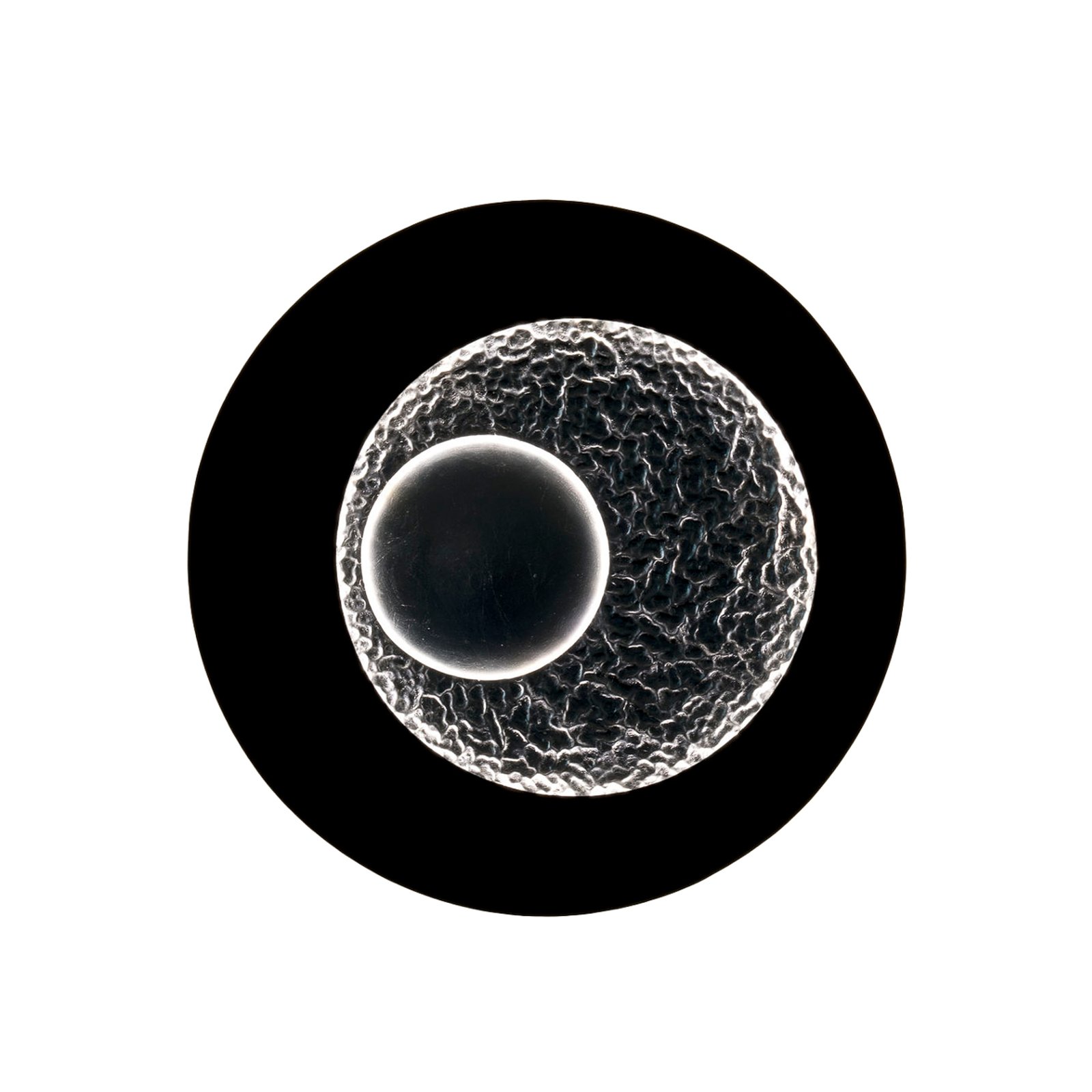 LED-Wandleuchte Urano, braun-schwarz/silber, Ø 60 cm, Eisen