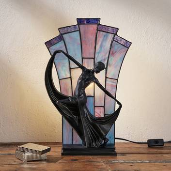 Tiltalende Flamina bordlampe i Tiffany-stil