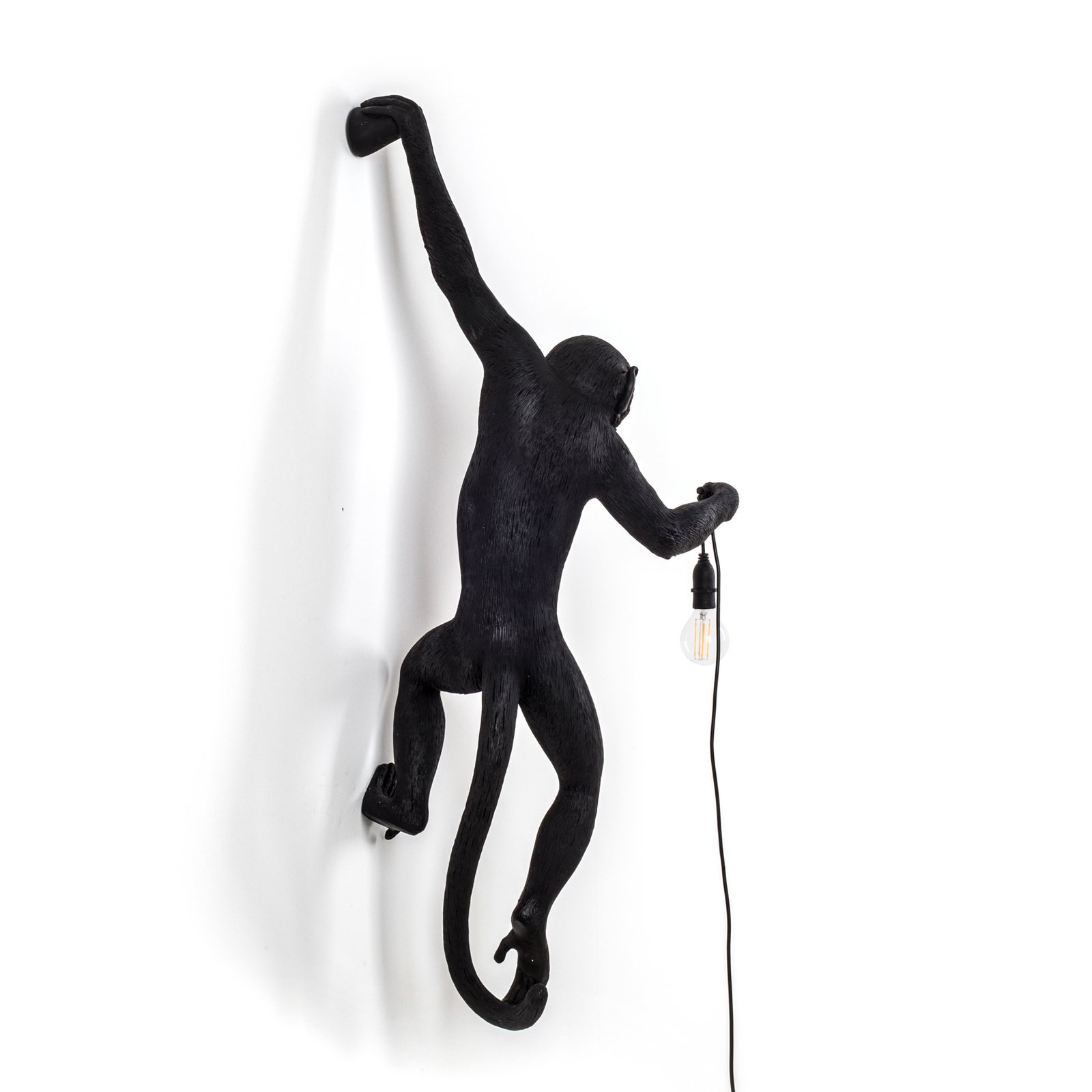 Monkey Hanging Candeeiro de Parede Exterior Left Black - Seletti