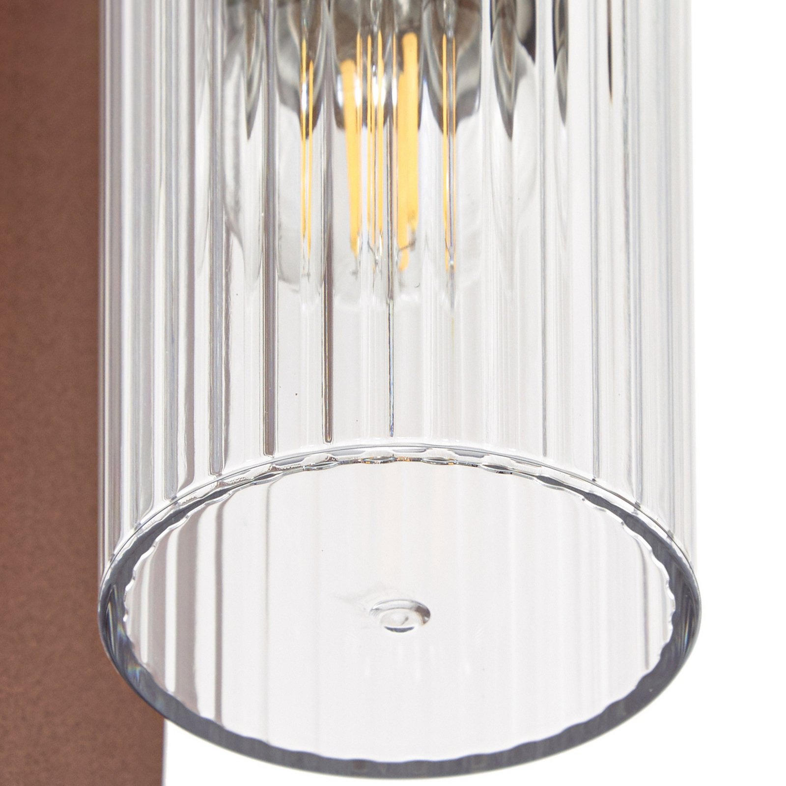 Lindby utendørs vegglampe Kaliro, rust, 24 cm, IP54, sensor