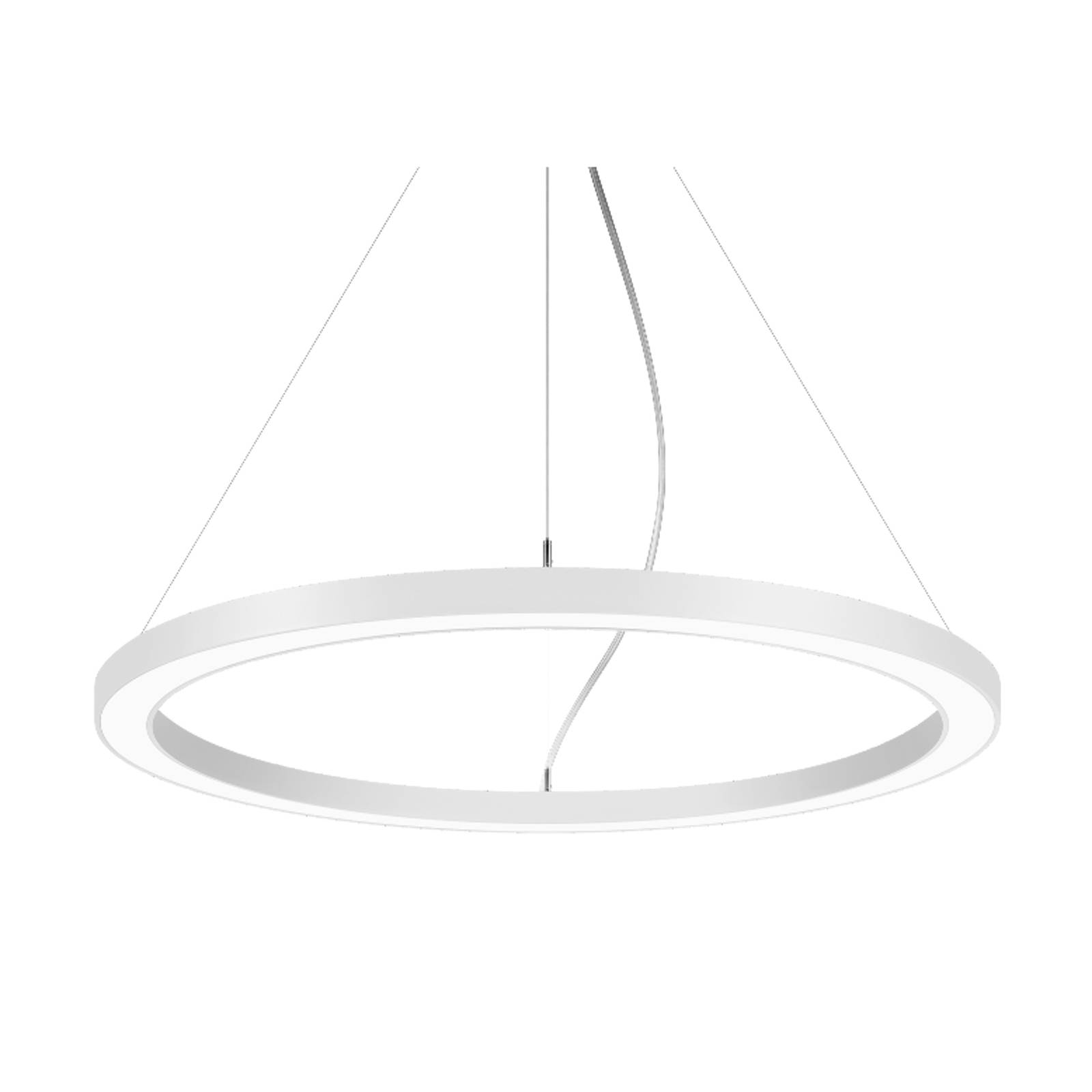 BRUMBERG Biro Circle Ring Hanglamp voor Werkkamer / Kantoor - modern - wit / opaal - Aluminium - dimbaar