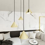 Elit pendant light, 4-bulb, Ø 30 cm, black/gold, metal