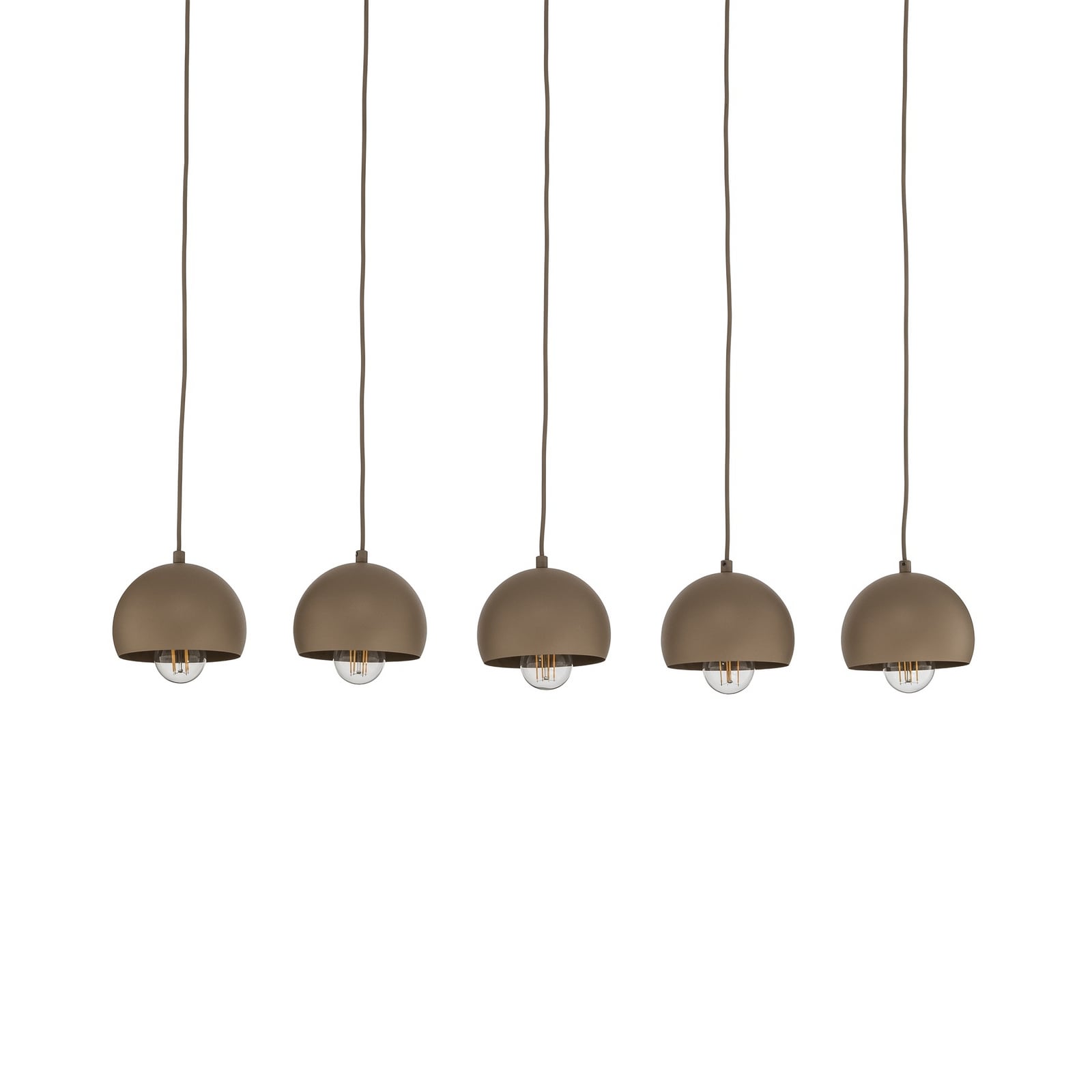Hängelampe Sool, beige, Länge 95 cm, 5-flammig, Metall, E27