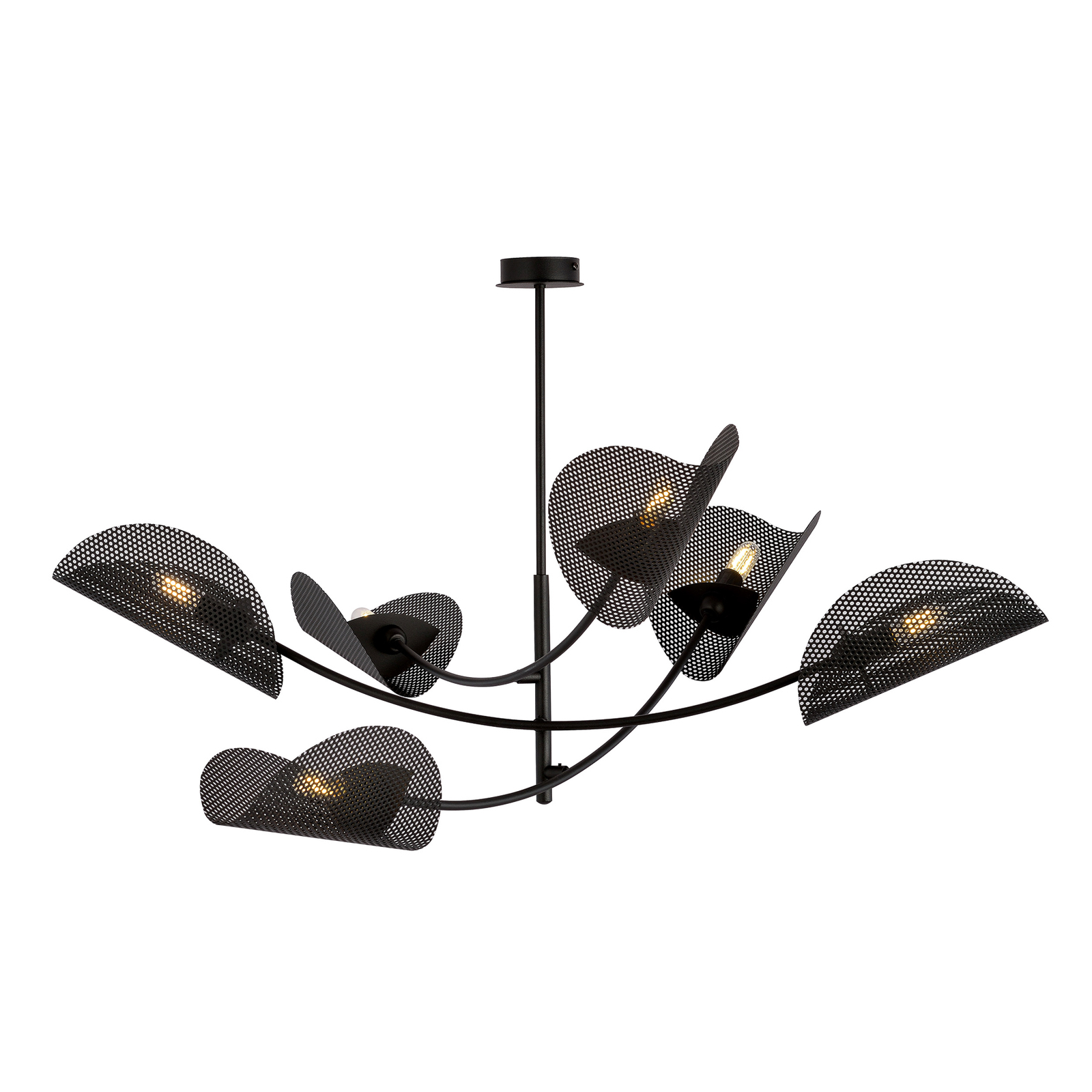Plafonnier Gladio, noir, à 6 lampes