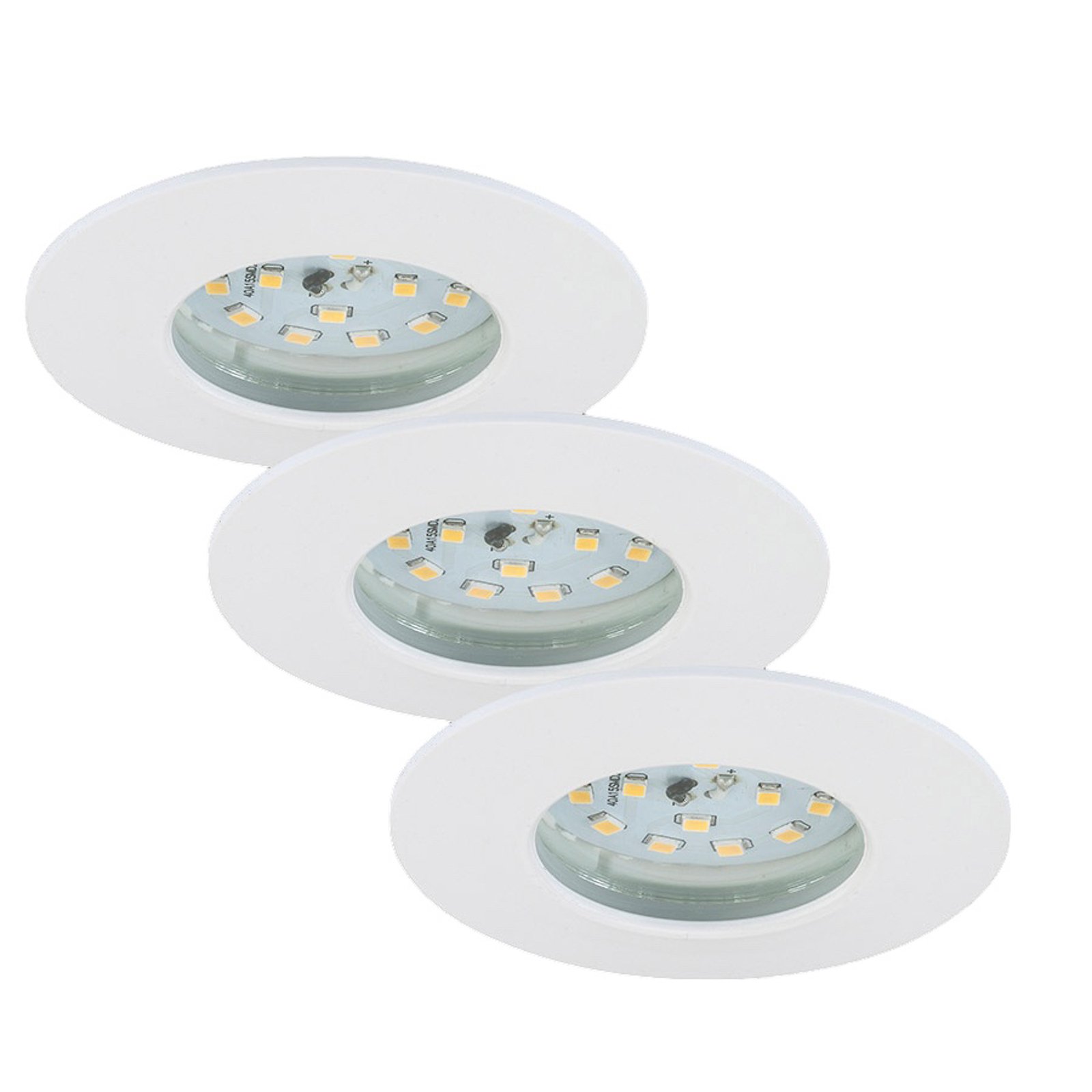 Lámpara empotrable LED Attach Dim, IP44, Set de 3, blanco