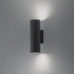 Carbon wall light, black, height 20 cm, aluminium, 2-bulb.