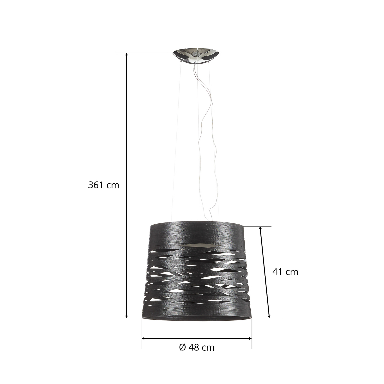 Foscarini Tress grande LED obesek, črna