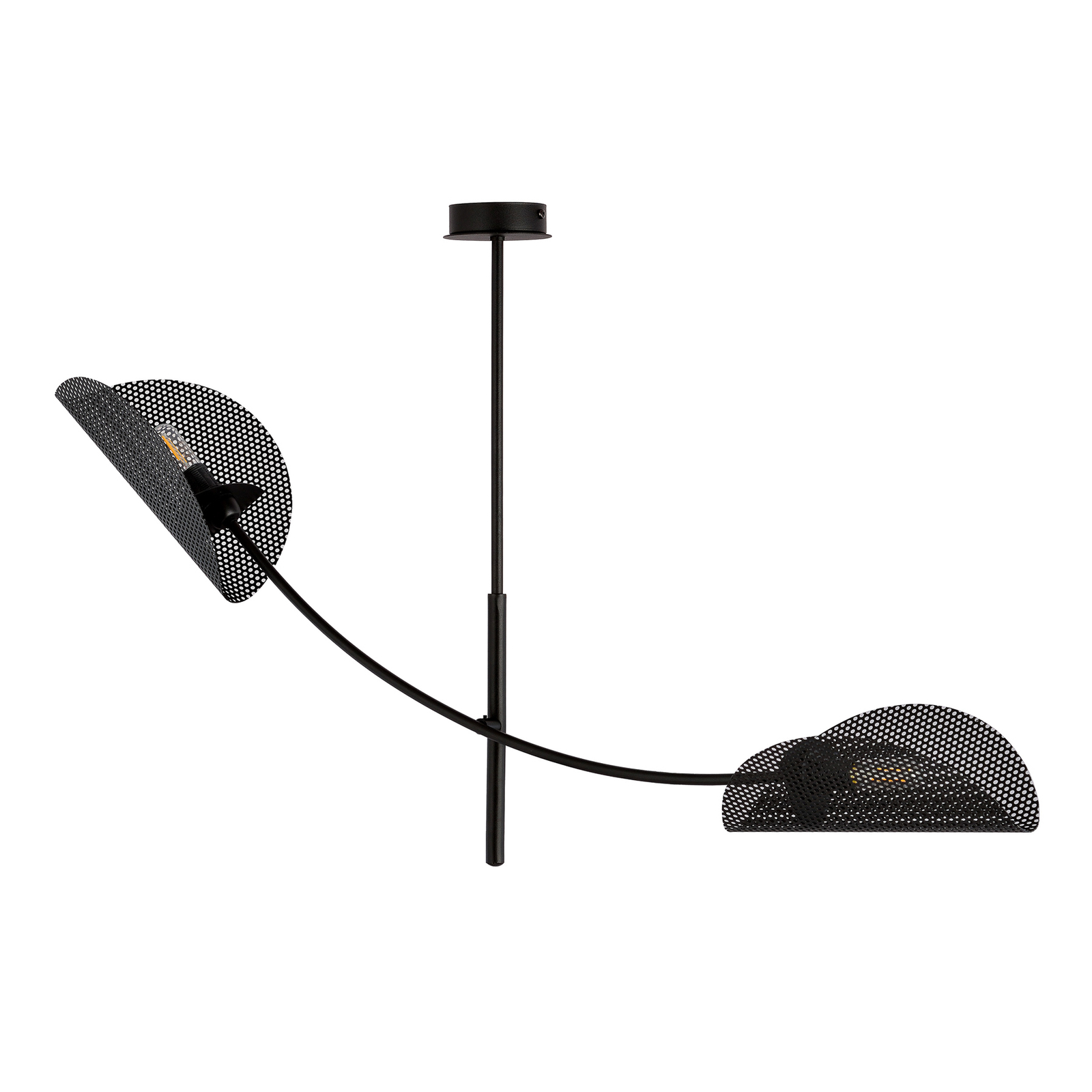 Gladio ceiling lamp, black, 2-bulb