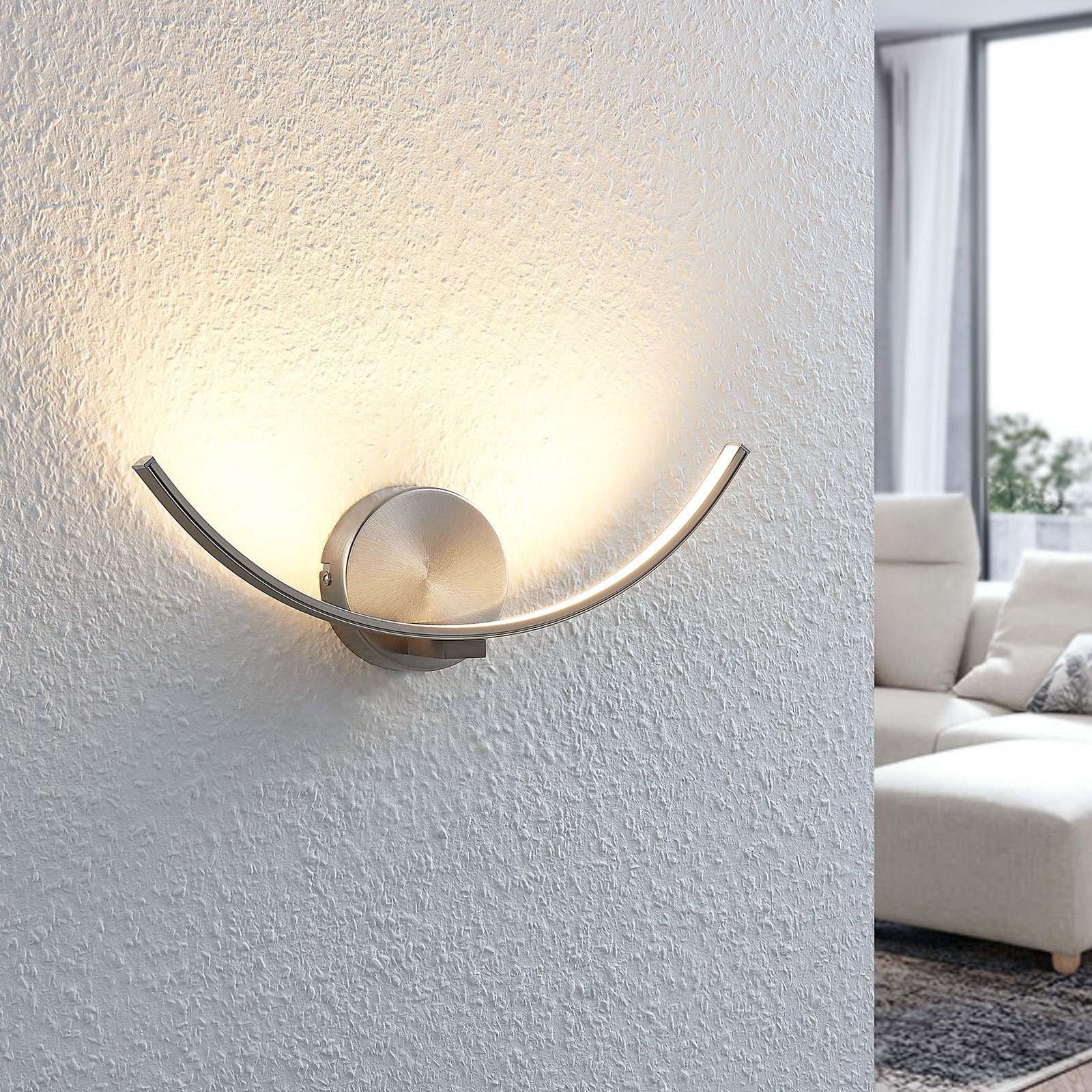 Iven Wall Lamp Nickel/White - Lindby