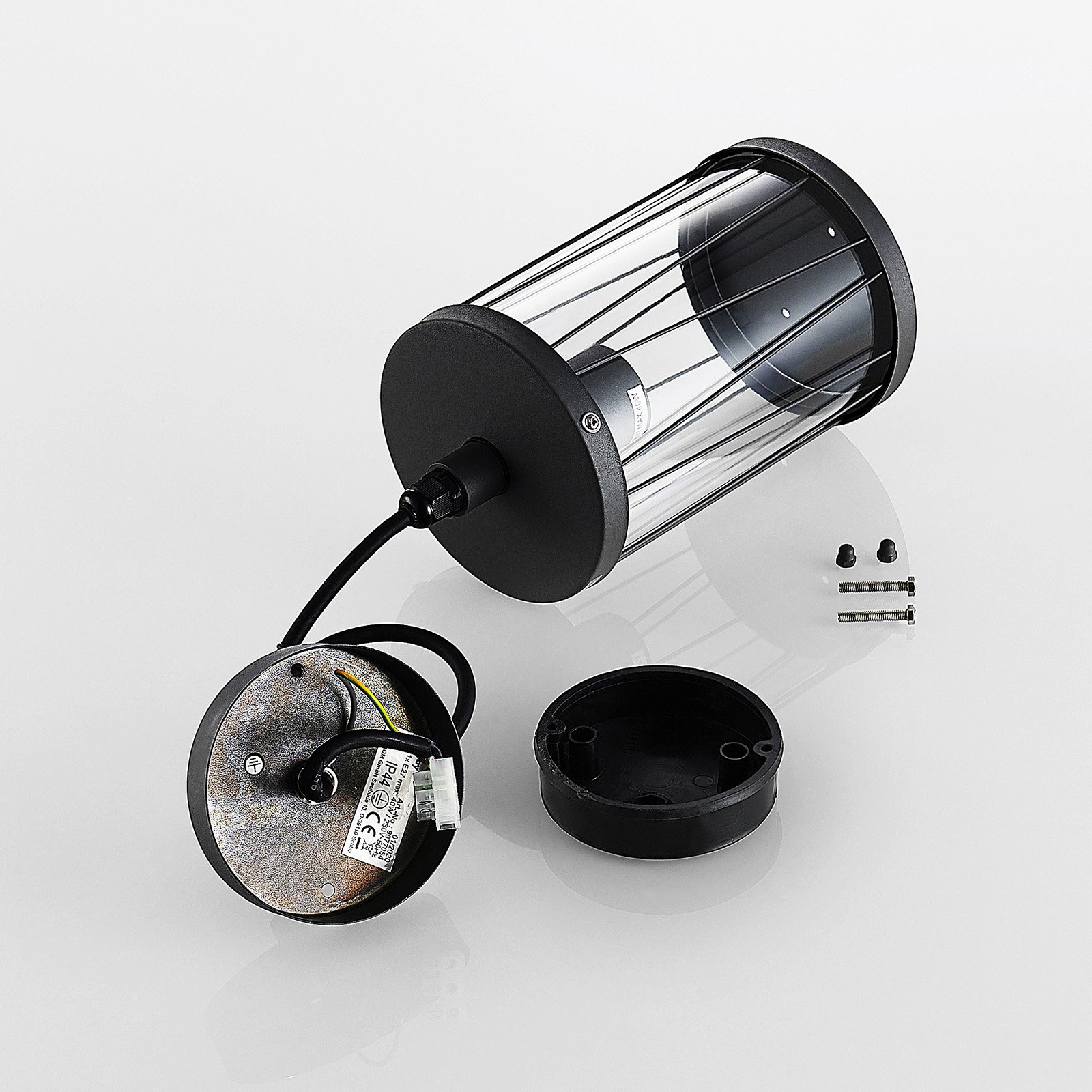 Yonan Udendørs Pendant Dark Grey/Clear - Lindby