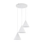Hanglamp CONO, 3-lamps, rond, Ø 42 cm, wit