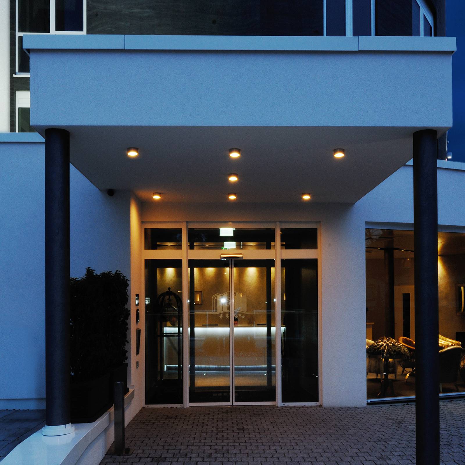 Deckenleuchte Mob Round, Aluminium, dunkelgrau, GX53, IP54 günstig online kaufen