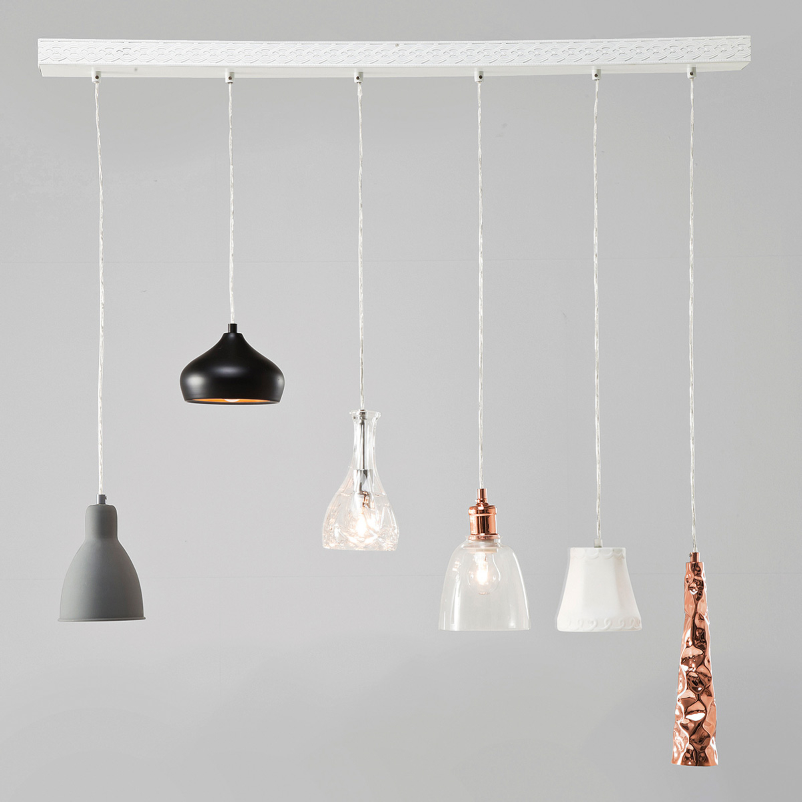 Kare KARE Shades Dining designer hanging light, for Living / Dining Room, painted steel, E14, 40 W, energy efficiency: A++, L: 110 cm