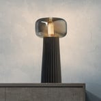 Lampa stołowa Faro, szkło, tworzywo sztuczne, oprawa E27, czarna