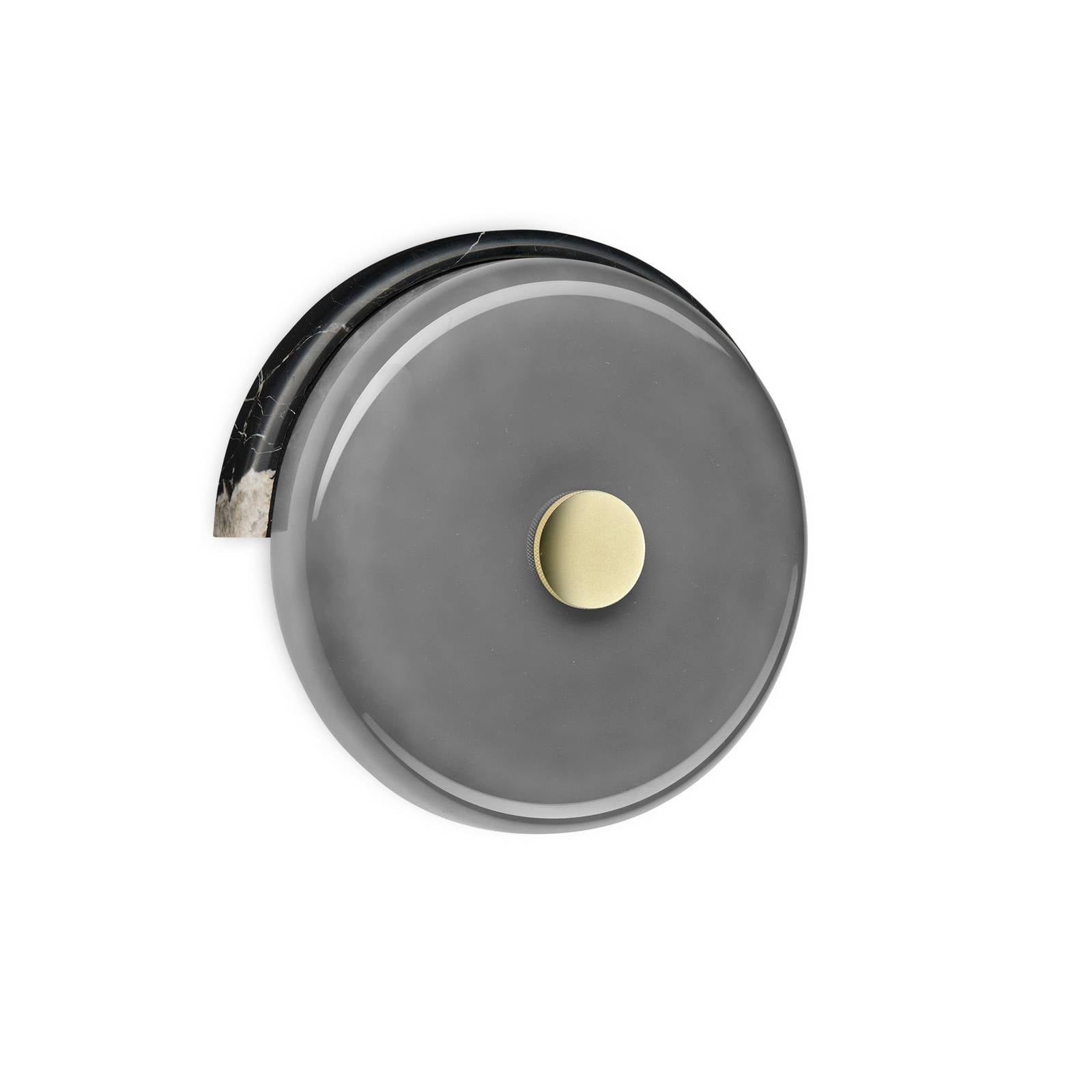 DESIGN BY US Applique murale LED Trip, gris cendré/gris, marbre, verre, 2 700 K