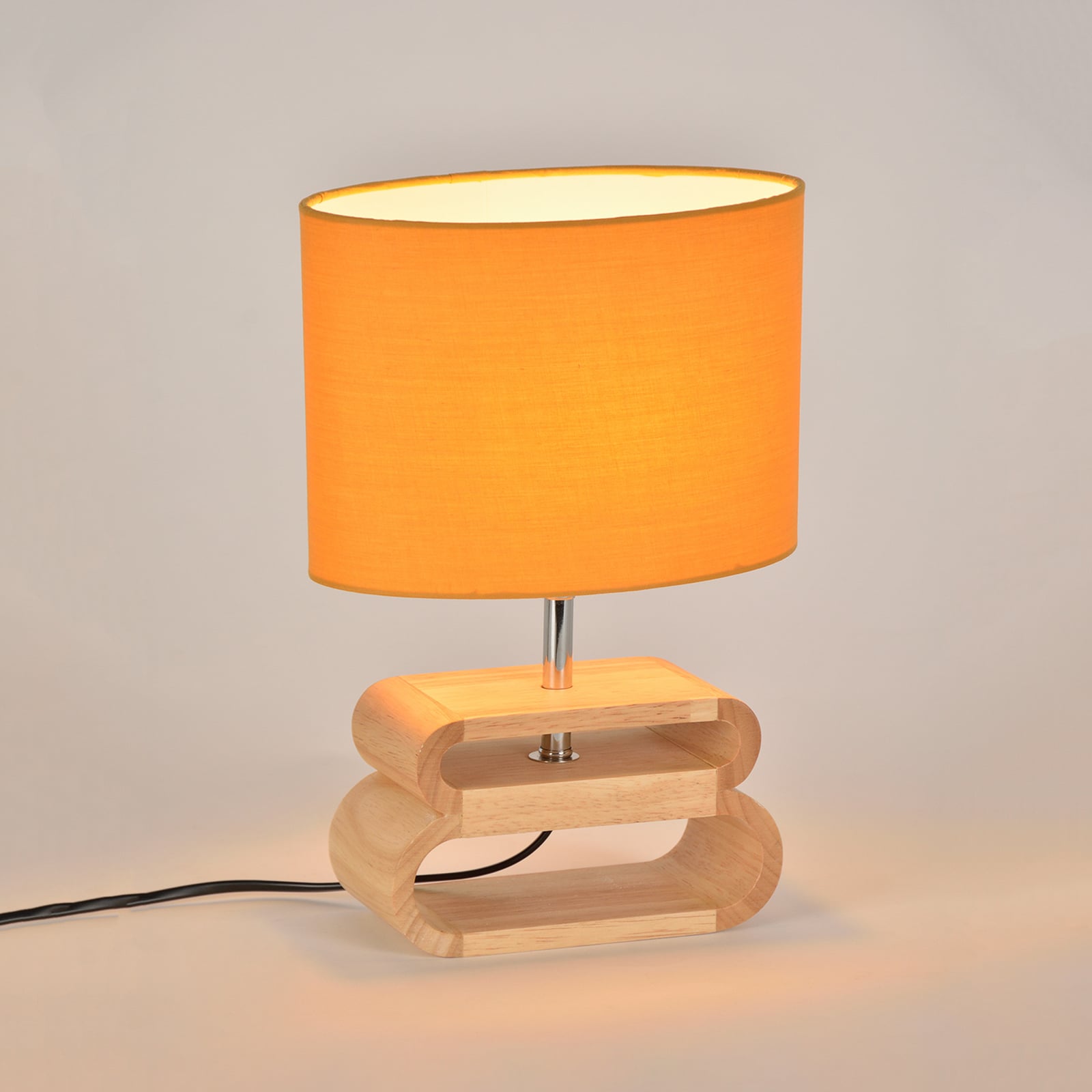 Lampada da tavolo Oslo bianco/legno chiaro, altezza 30 cm - COREP SAS