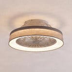 Lindby LED-Deckenventilator Mace, grau, Ø 47 cm, leise, CCT