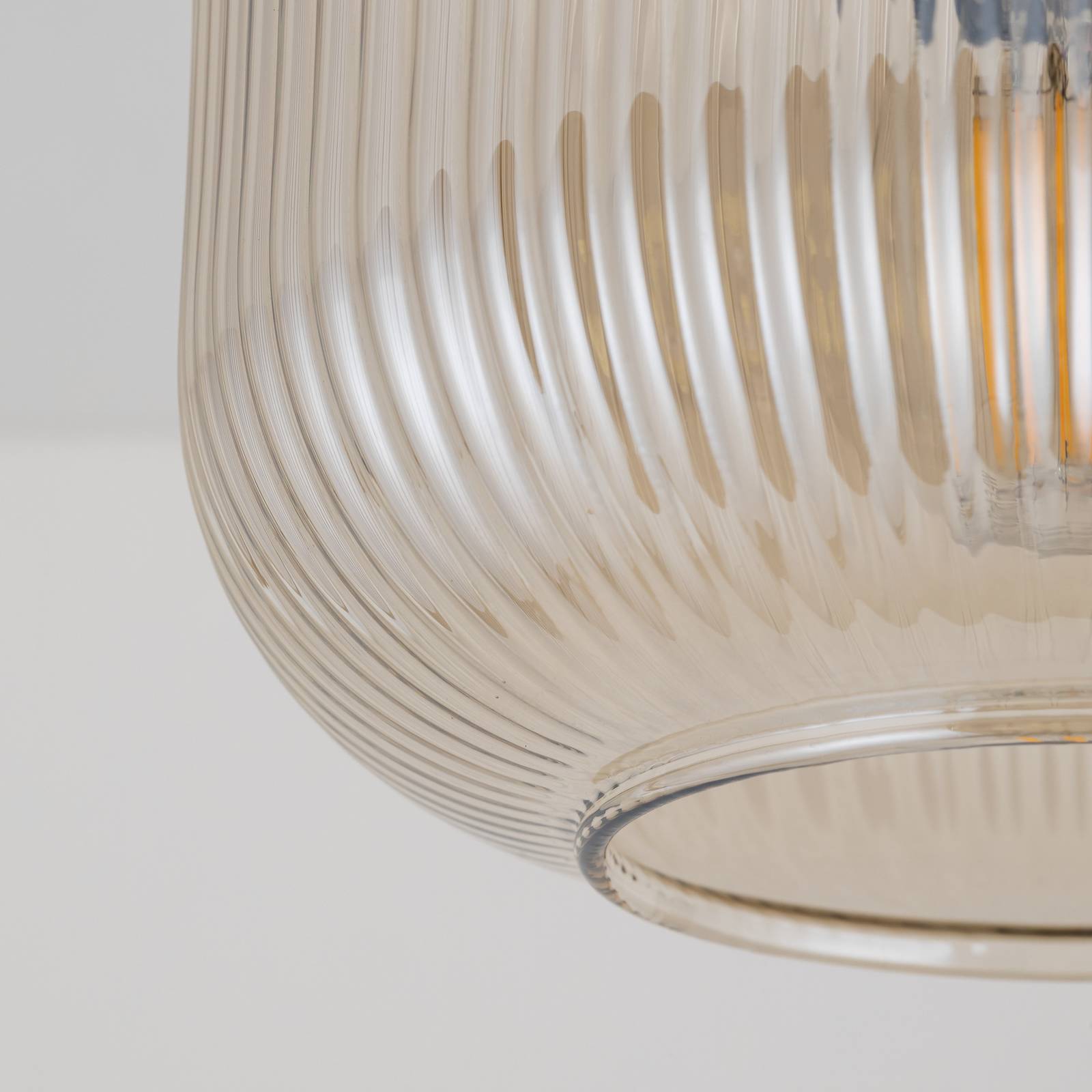 Lampa sufitowa Salvia, brązowa/koniakowa, szkło, Ø 15 cm, E14