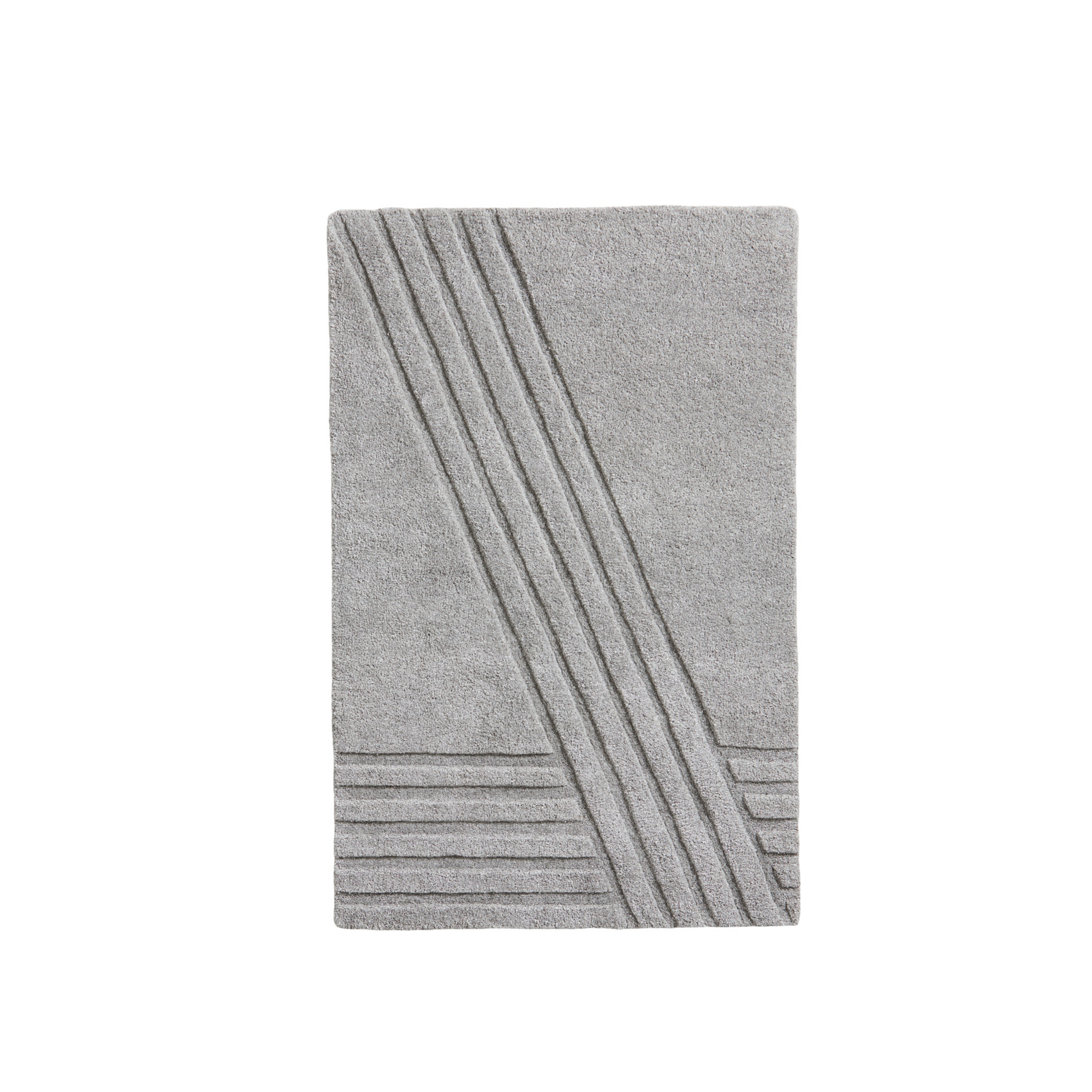 Kyoto rug, grey, 90 cm x 140 cm, wool - Woud