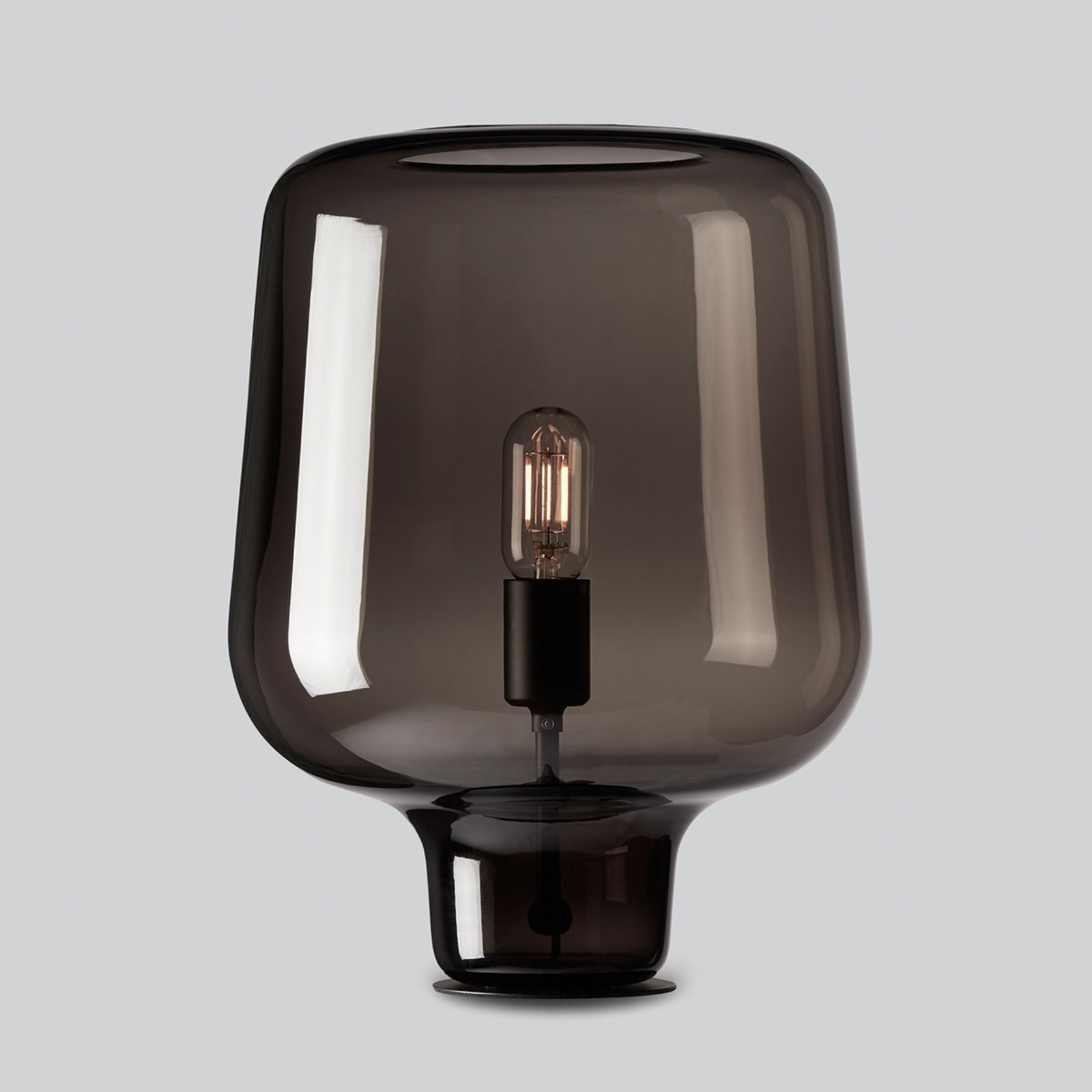 Northern Say my name - table lamp glossy grey, for Living / Dining Room, steel, glass, E27, 60 W, energy efficiency: A++, H: 42 cm