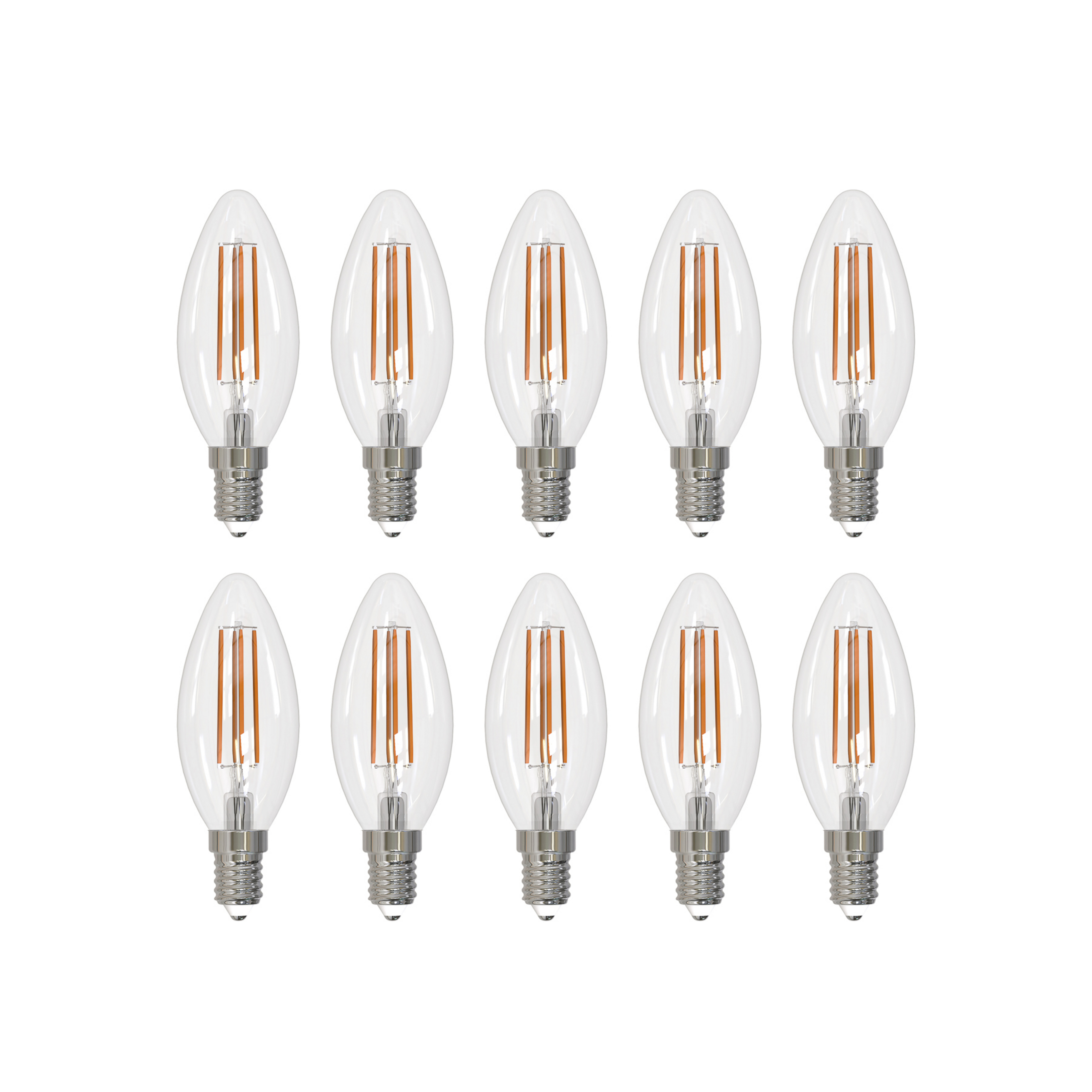 Arcchio LED-Leuchtmittel Filament E14 Kerze 10er-Set, 2700 K