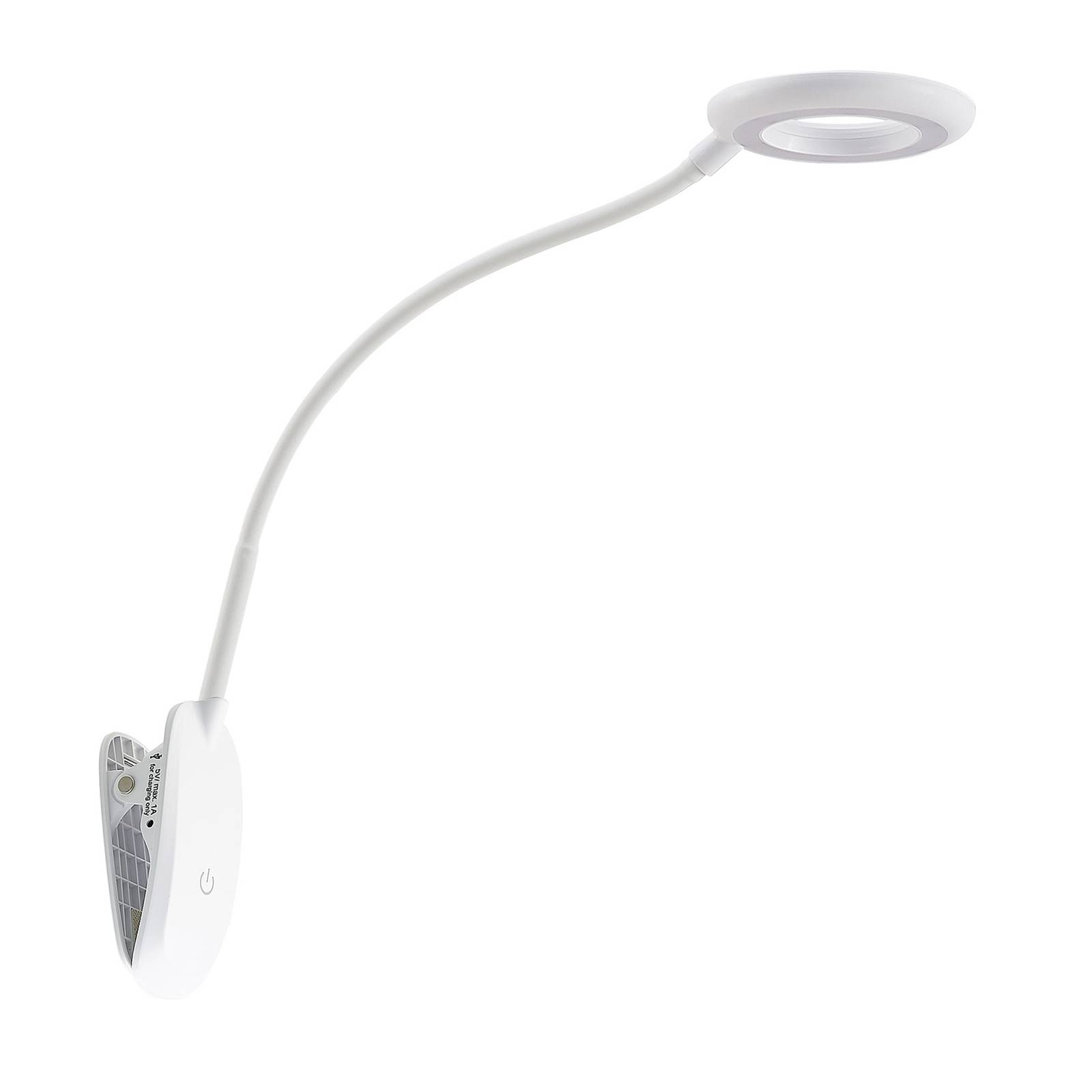Prios Clip On Light - Living / Dining Room - Clip / Plug-in Light - Reading Lamp - dimmable - Modern - White