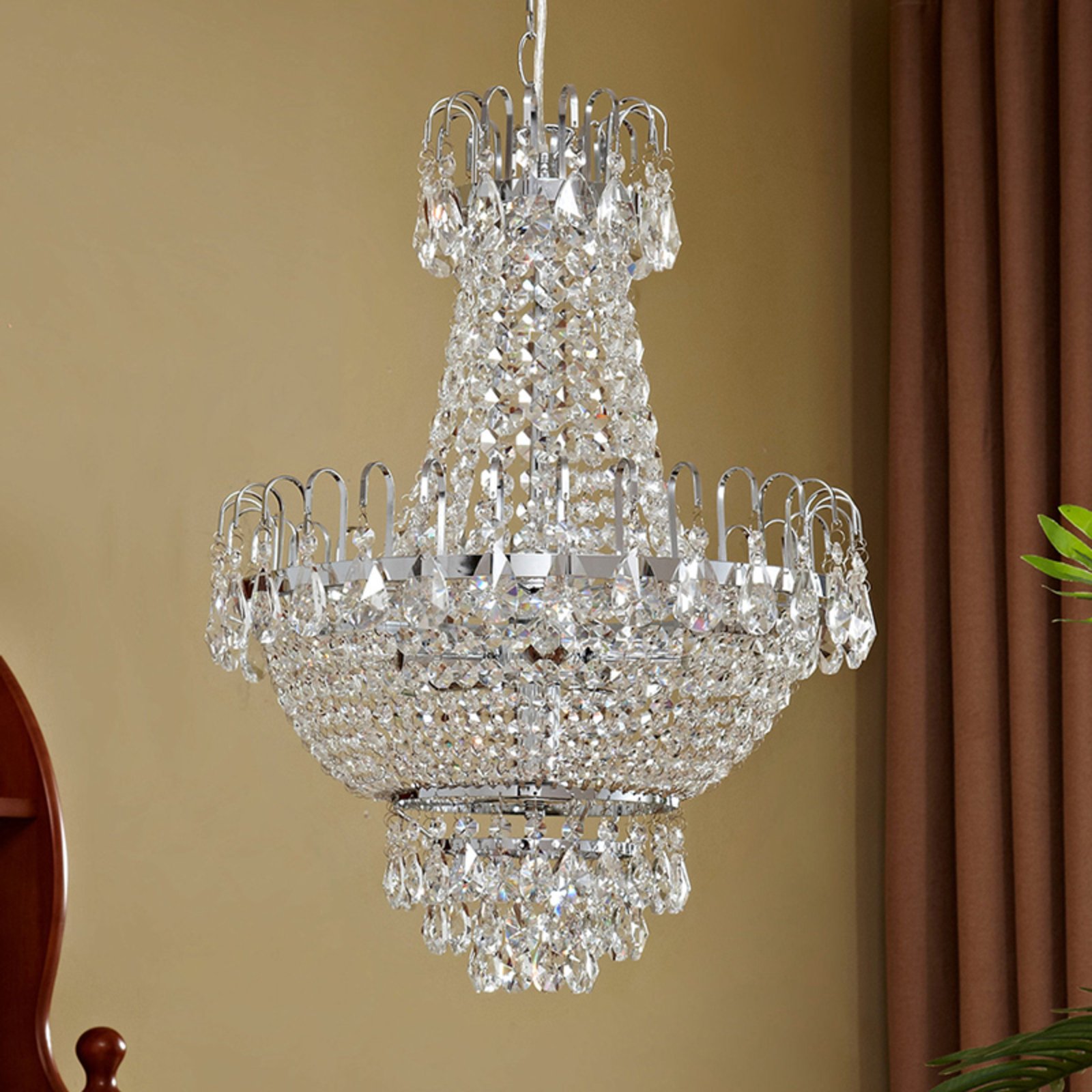Casparia Lustr Clear/Chrome - Lindby