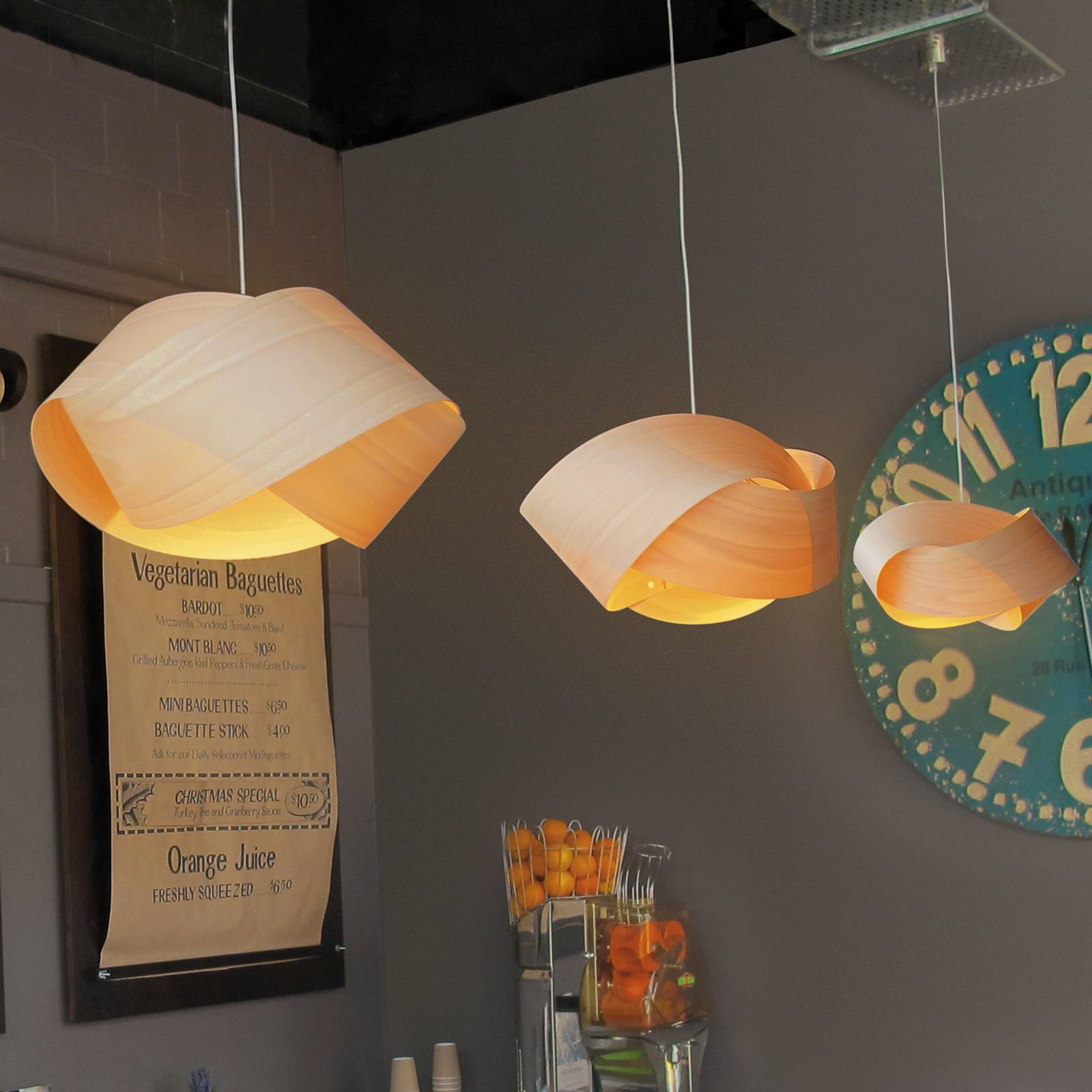 LZF Pendellampe Nut, buche-/nickelfarben, Länge 42 cm, Holz günstig online kaufen