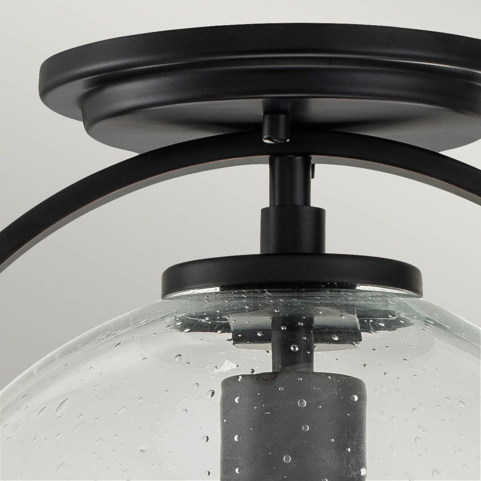 Quintiesse Somerset plafonieră o sursă neagră - Camera de zi / sufragerie - negru transparent - Metal