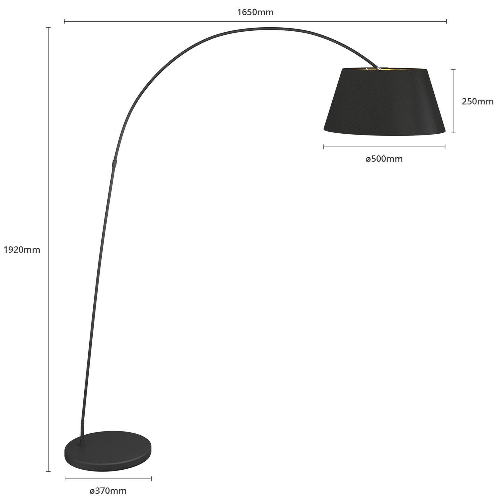 Esti Floor Lamp Black/Gold - Lindby